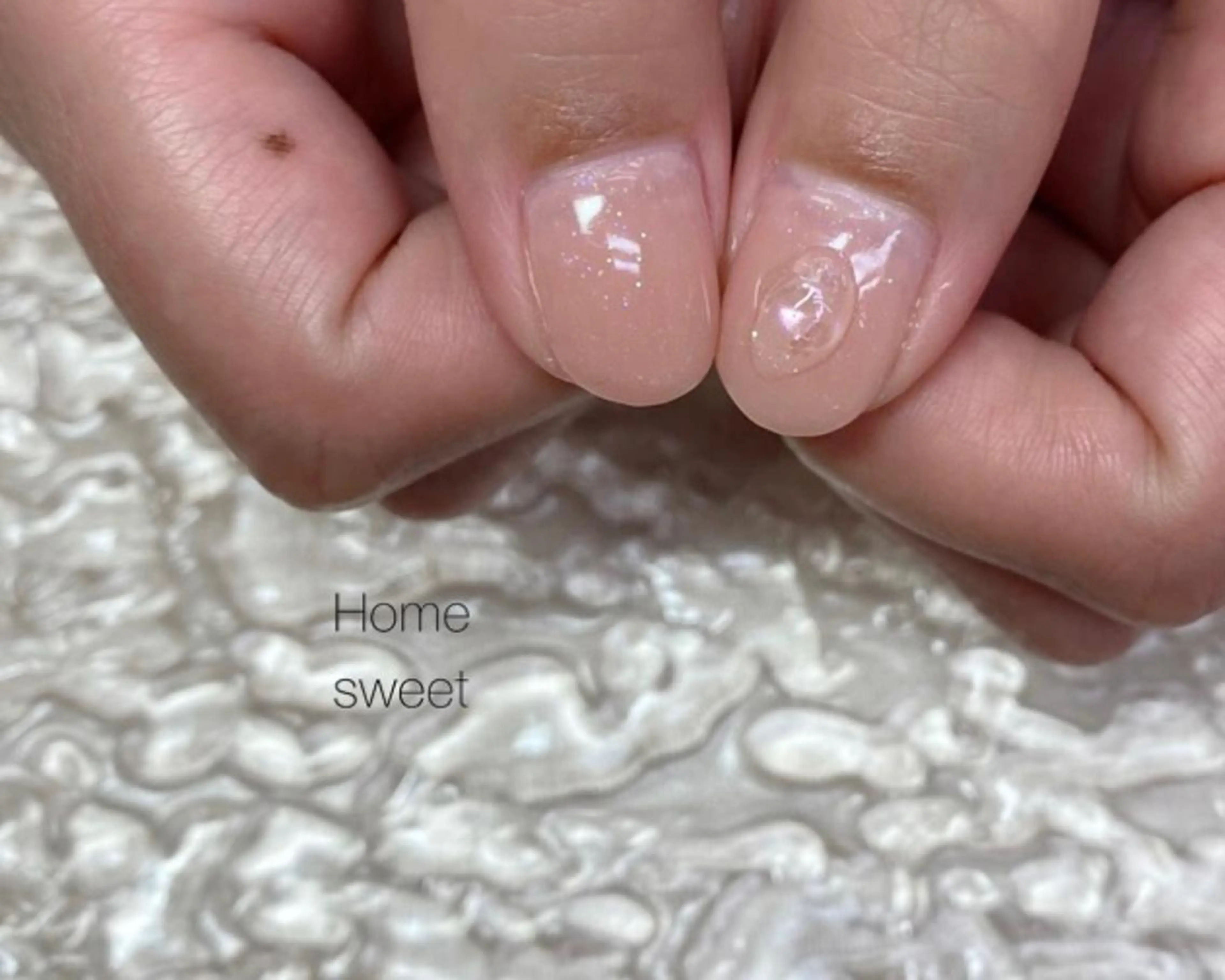 ネイル 氷ネイル・うるうるネイル ハンドネイル ショートネイル. Home sweetのネイルデザイン