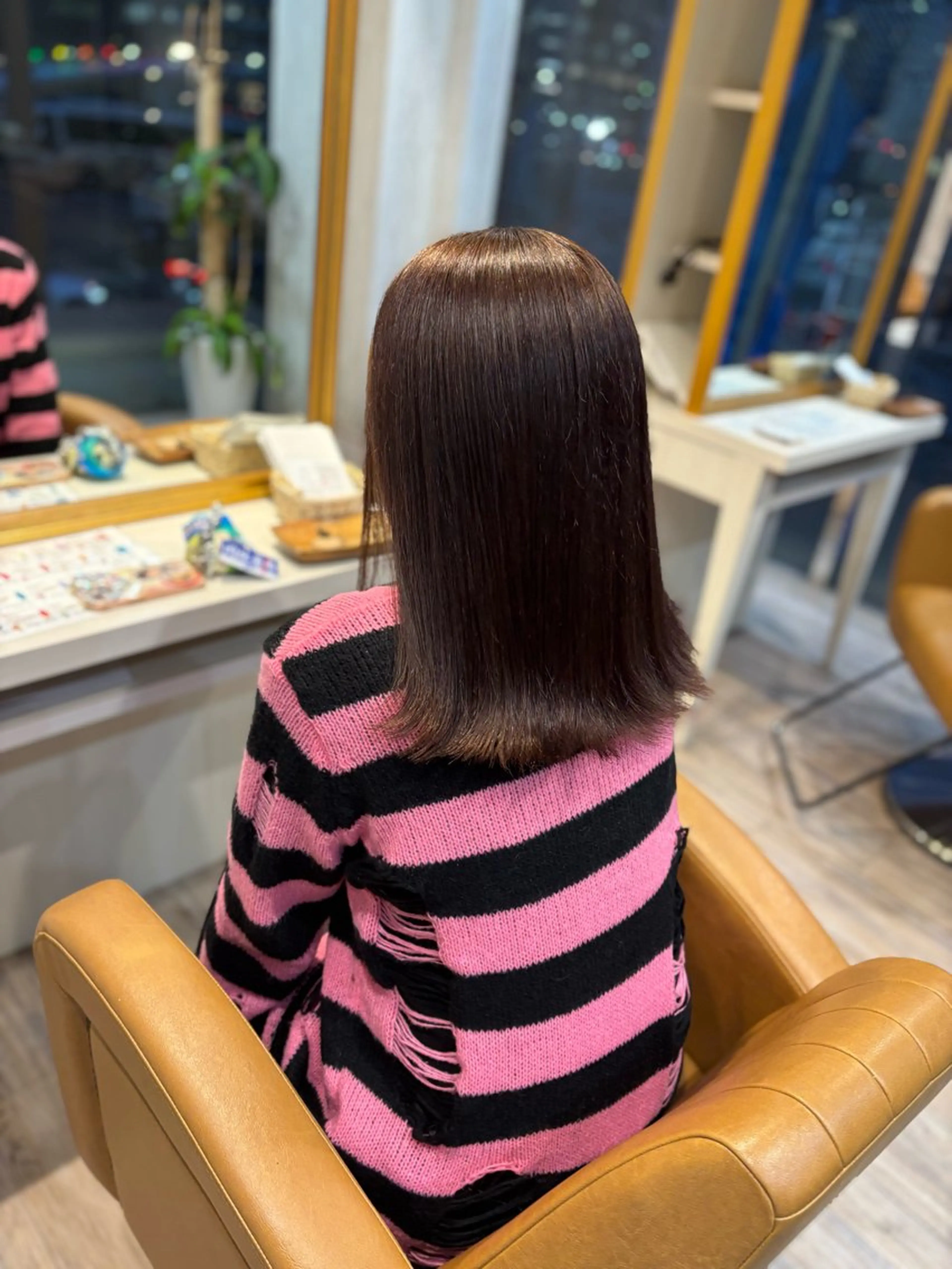 ミディアム カラー カット ヘアカラー トリートメント yui🥀/ボブ /ブリーチなしカラーのヘアスタイル