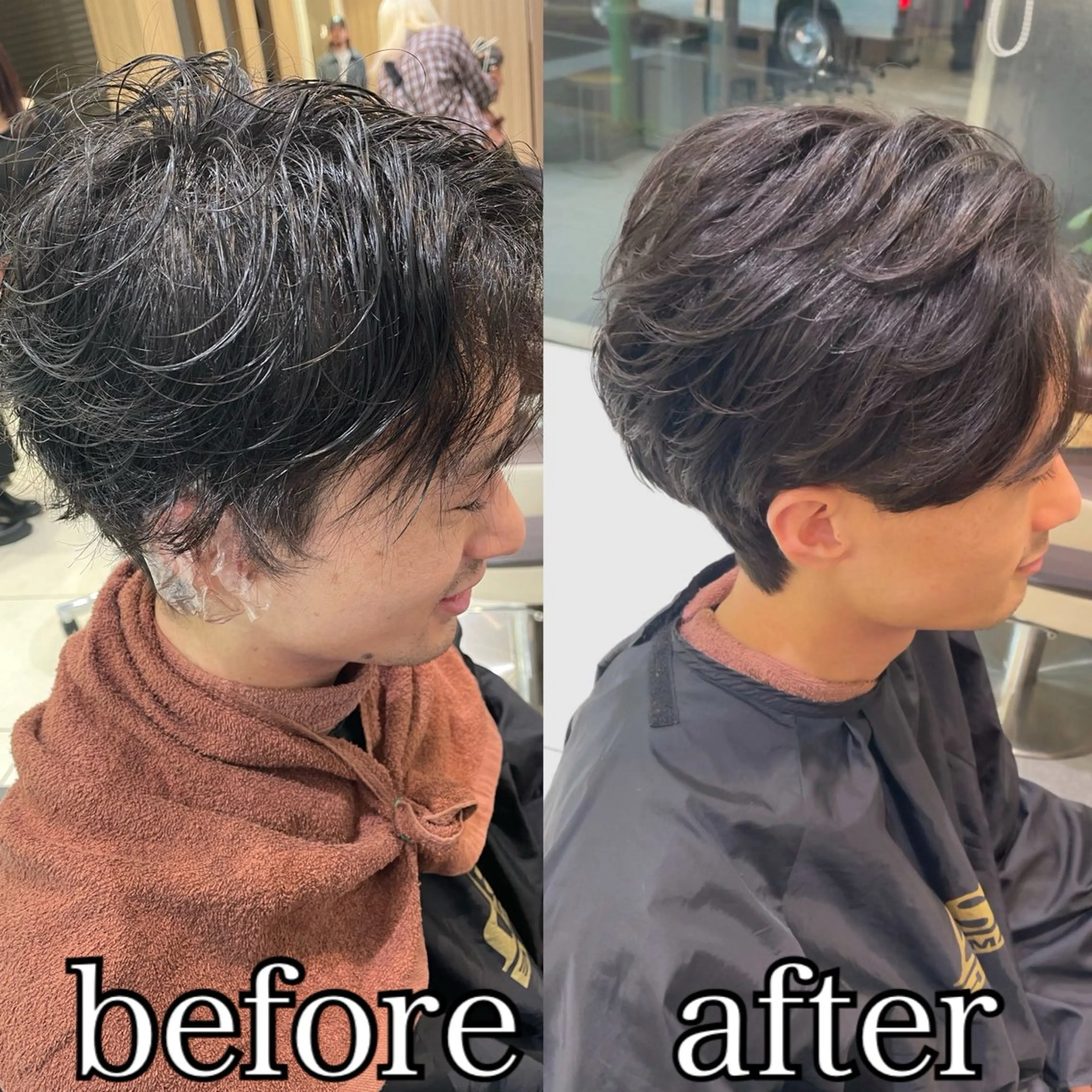 パーマ メンズ フェザーパーマ メンズ韓国風 メンズパーマ 縮毛矯正 カット 縮毛矯正 美髪矯正/髪質改善 /ヨナミネのヘアスタイル