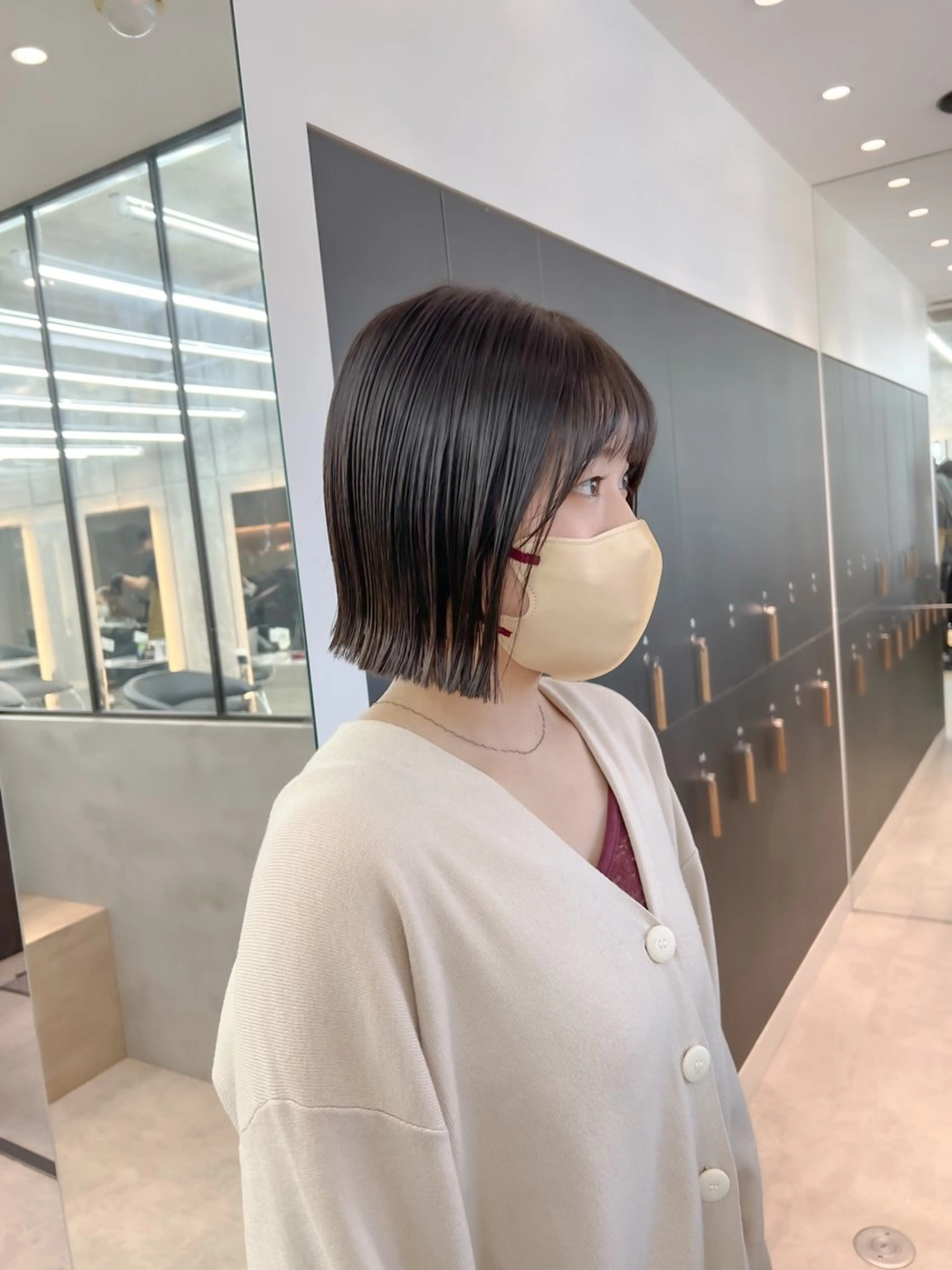 ミディアム カット ヘアカラー トリートメント ボブ/縮毛矯正 髪質改善/もえるのヘアスタイル