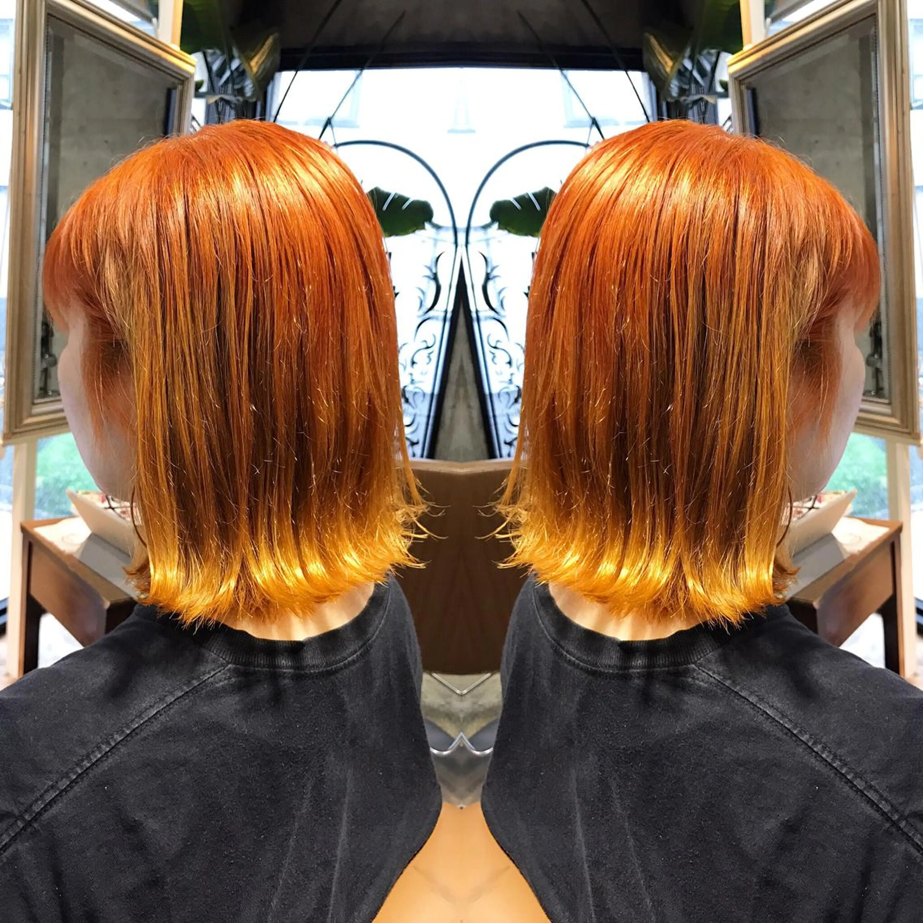 ミディアム カラー パーマ ヘアアレンジ メンズ キッズ ネイル マツエク・マツパ オレンジ カラーマツエク オレンジ サロンドミルク 原宿のヘアスタイル