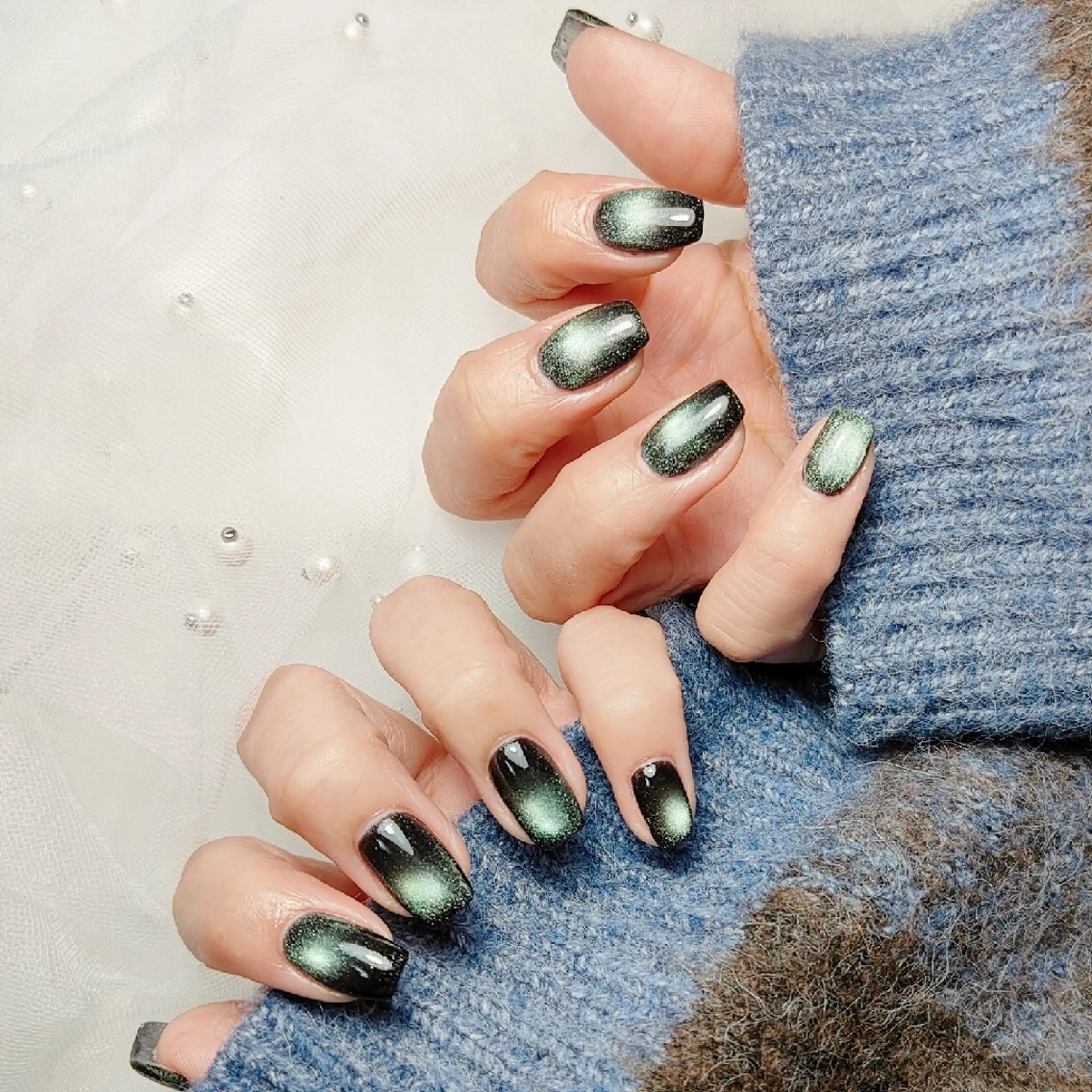 ネイル マグネットネイル ハンドネイル CLEAR NAILのネイルデザイン