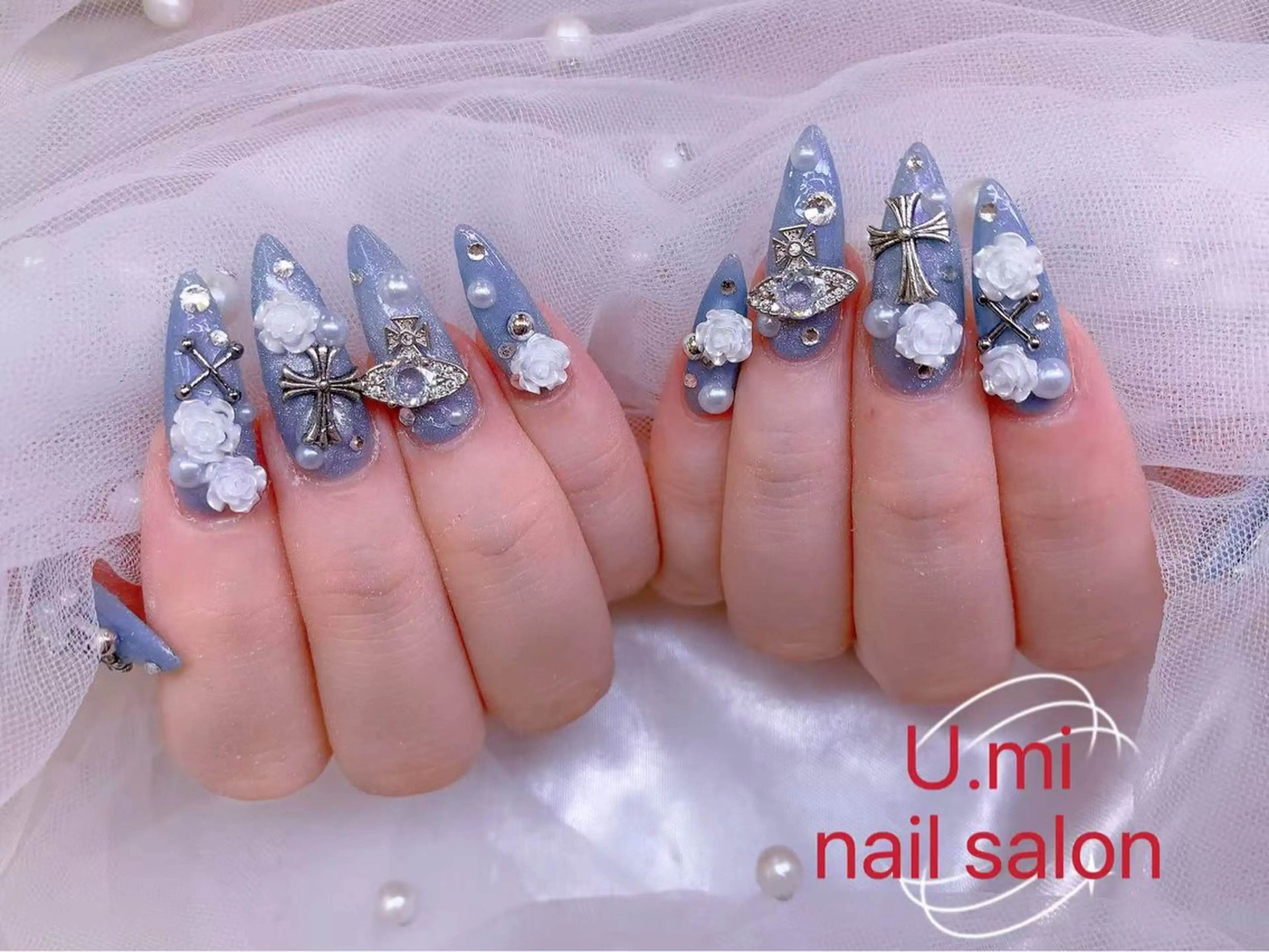 ネイル ボルドー チークネイル 長さ出し フレンチネイル ジェルネイル UMI ネイルサロン新宿🎀のネイルデザイン