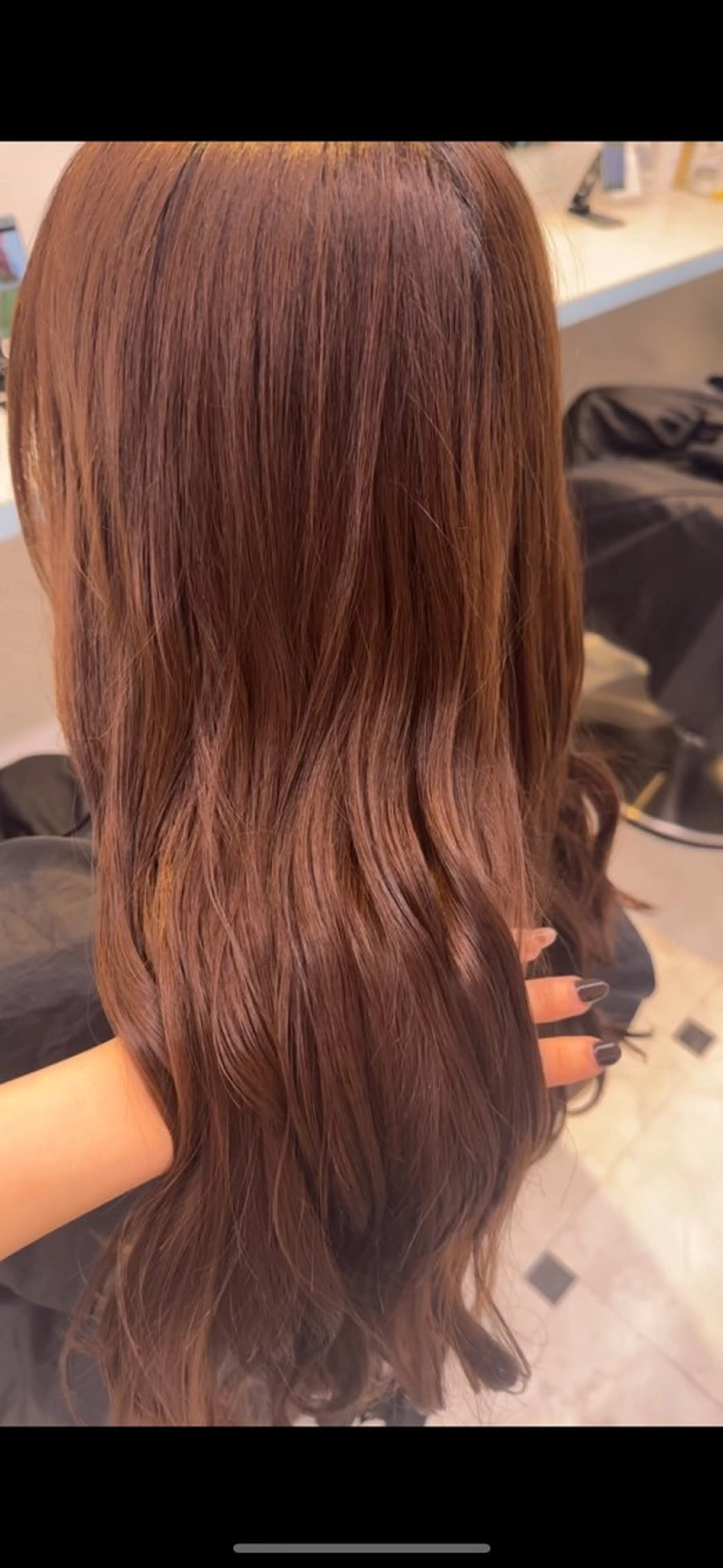 ロング カラー ブラウンカラー マロンブラウン ヘアカラー トリートメント ♥️暖色モテカラ ー♥️由夏のヘアスタイル