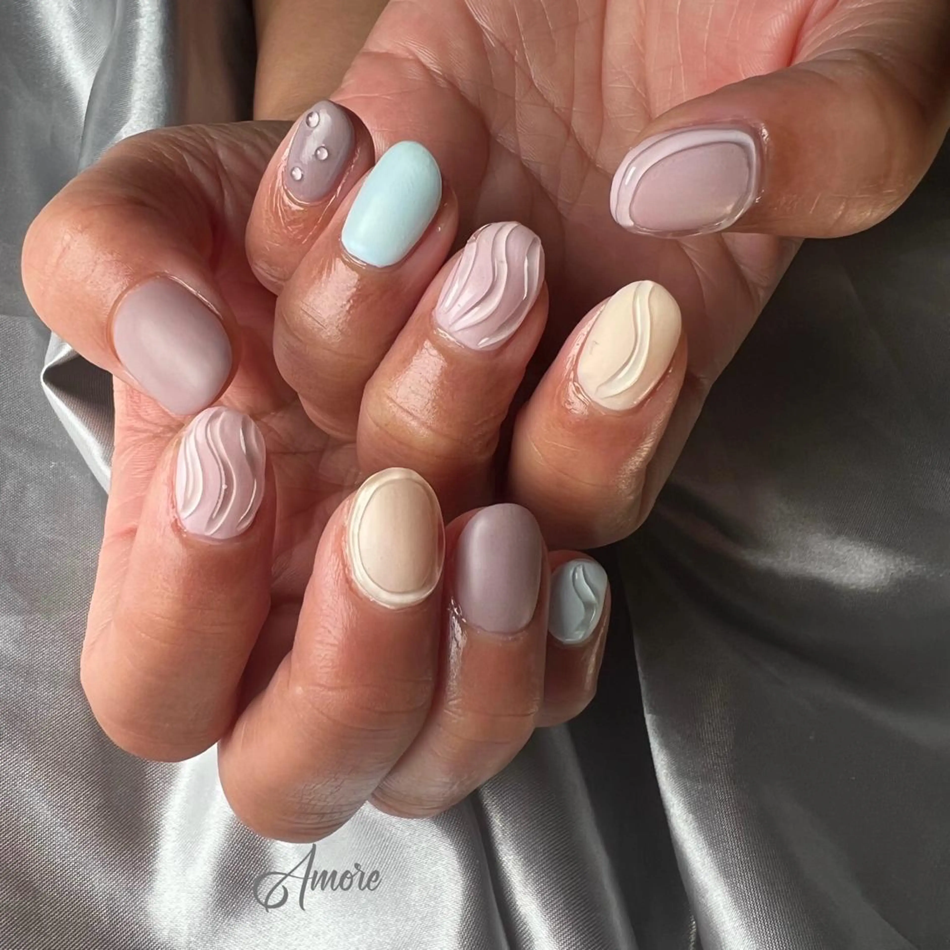 ネイル ジェルネイル ミラーネイル オフィスネイル パラジェル You kyehwaのネイルデザイン