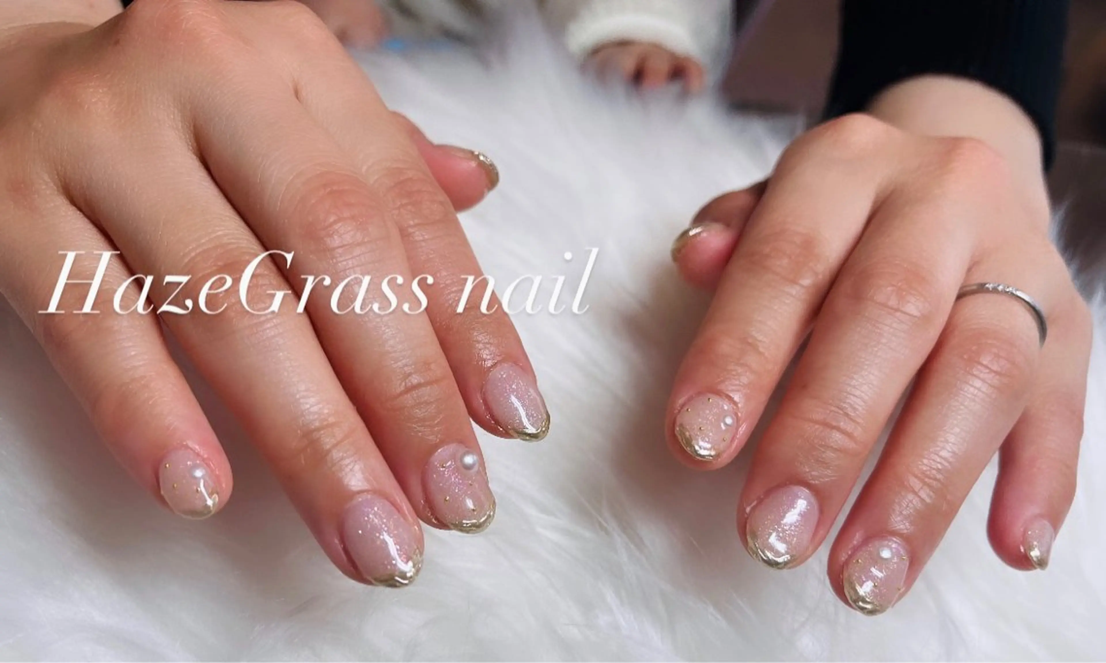 ネイル フレンチネイル ミラーネイル HazeGrass NAILのネイルデザイン
