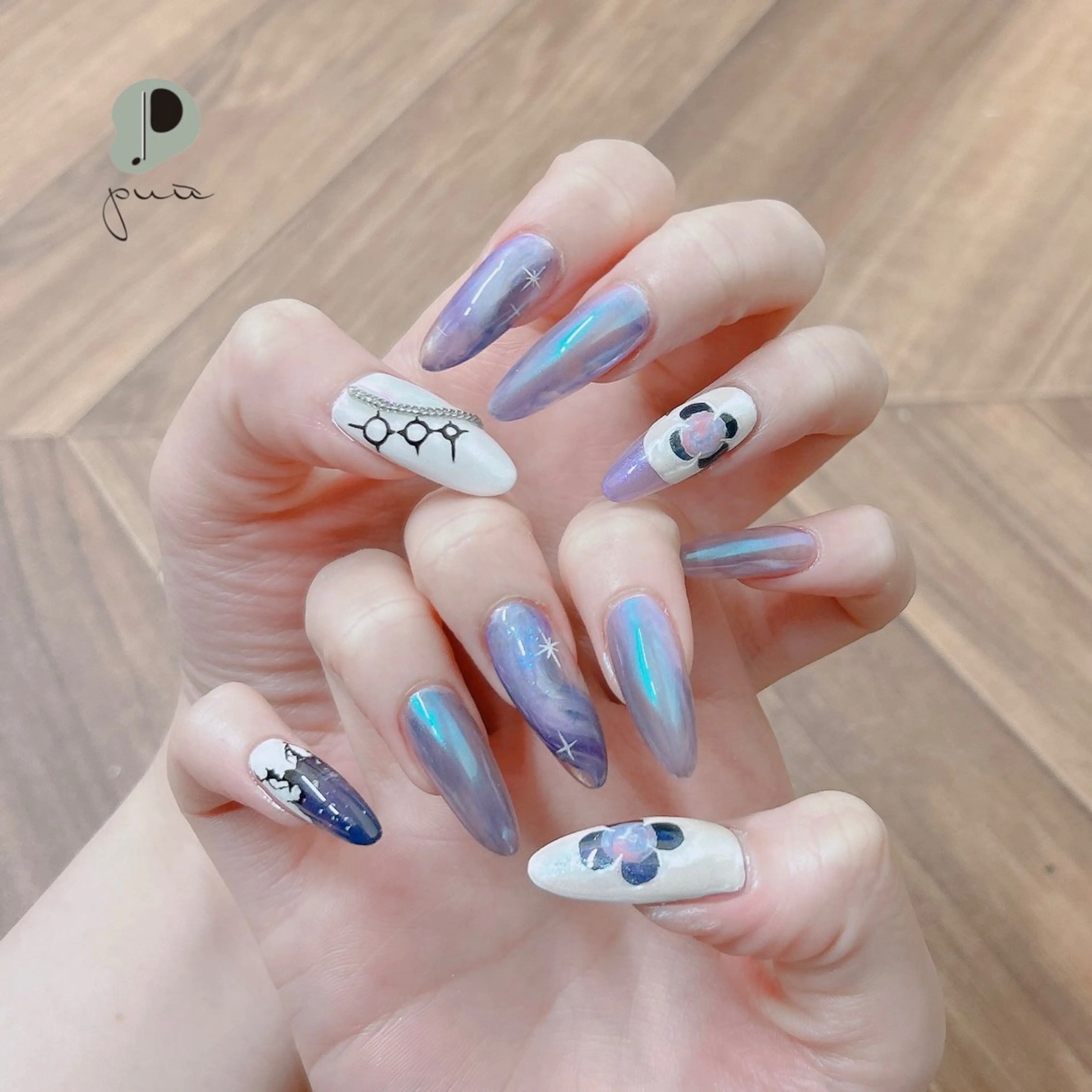 ネイル オーロラネイル ニュアンスネイル スカルプネイル ハンドネイル puu kyoto所属・Nail salon puu kyotoのネイルデザイン