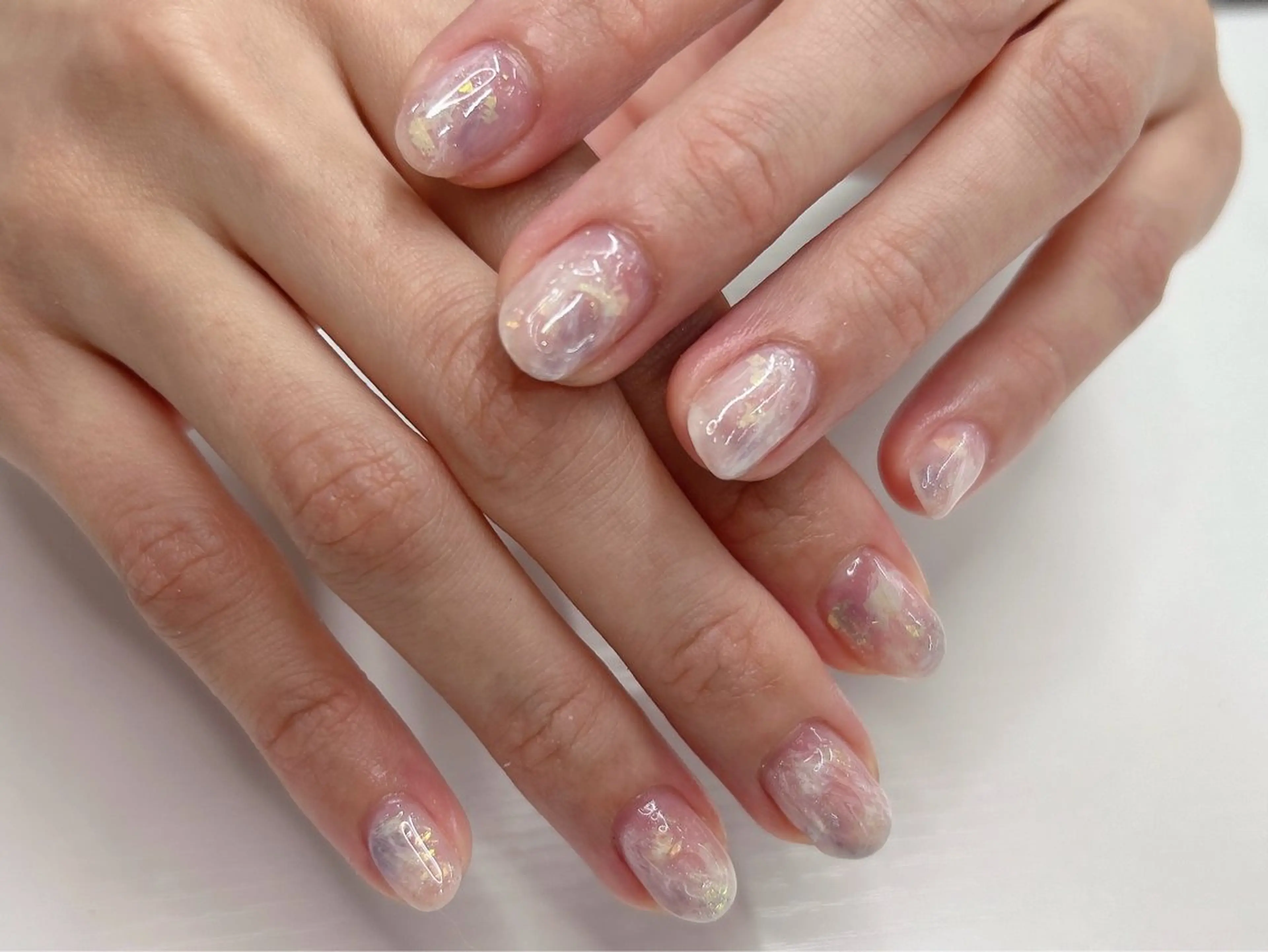 ネイル 桜ネイル ニュアンスネイル オフィスネイル ピンク ショートネイル ハンドネイル Forca total studio所属・Forca Airaのネイルデザイン