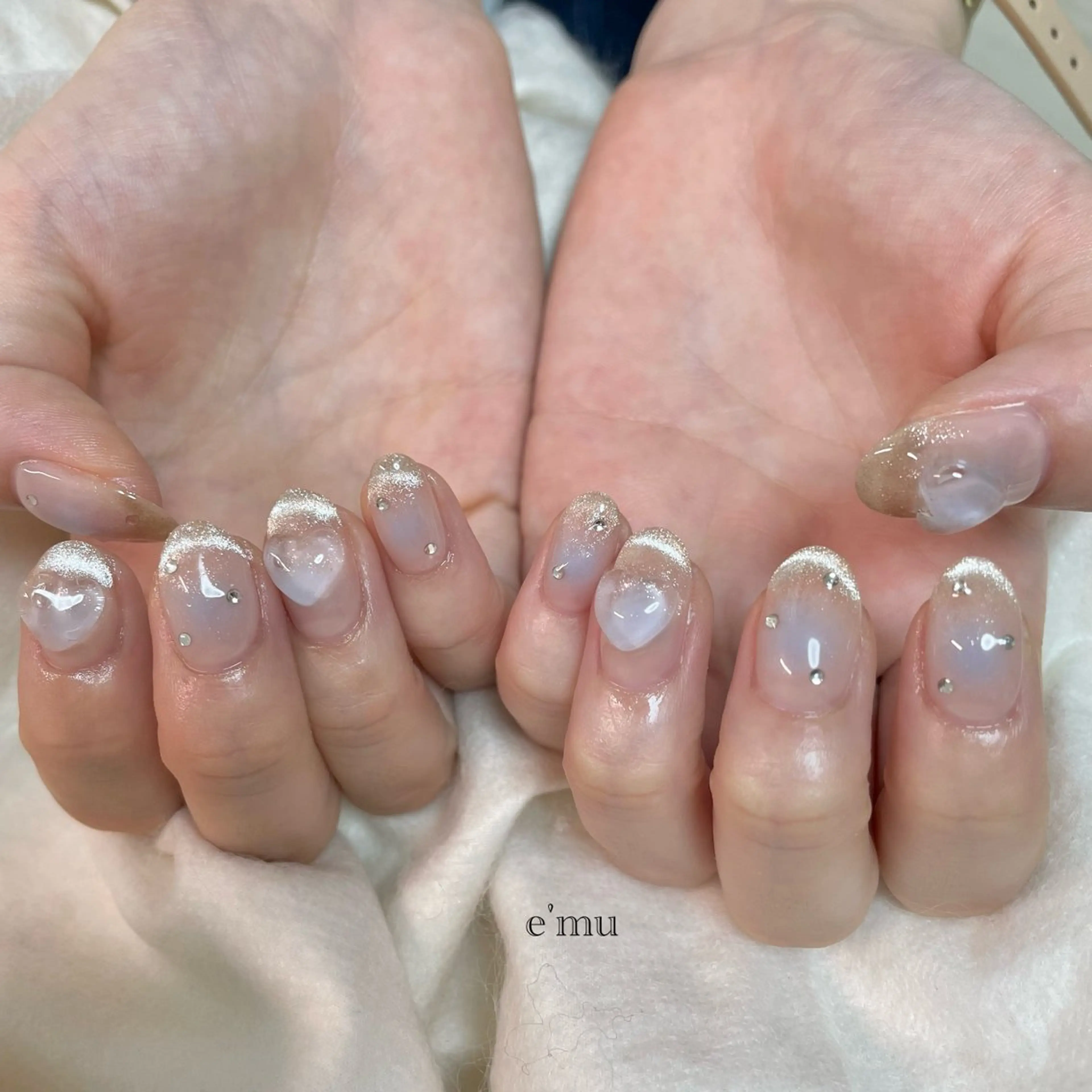 ネイル ハート マグネットネイル nail salon e'mu💐のネイルデザイン