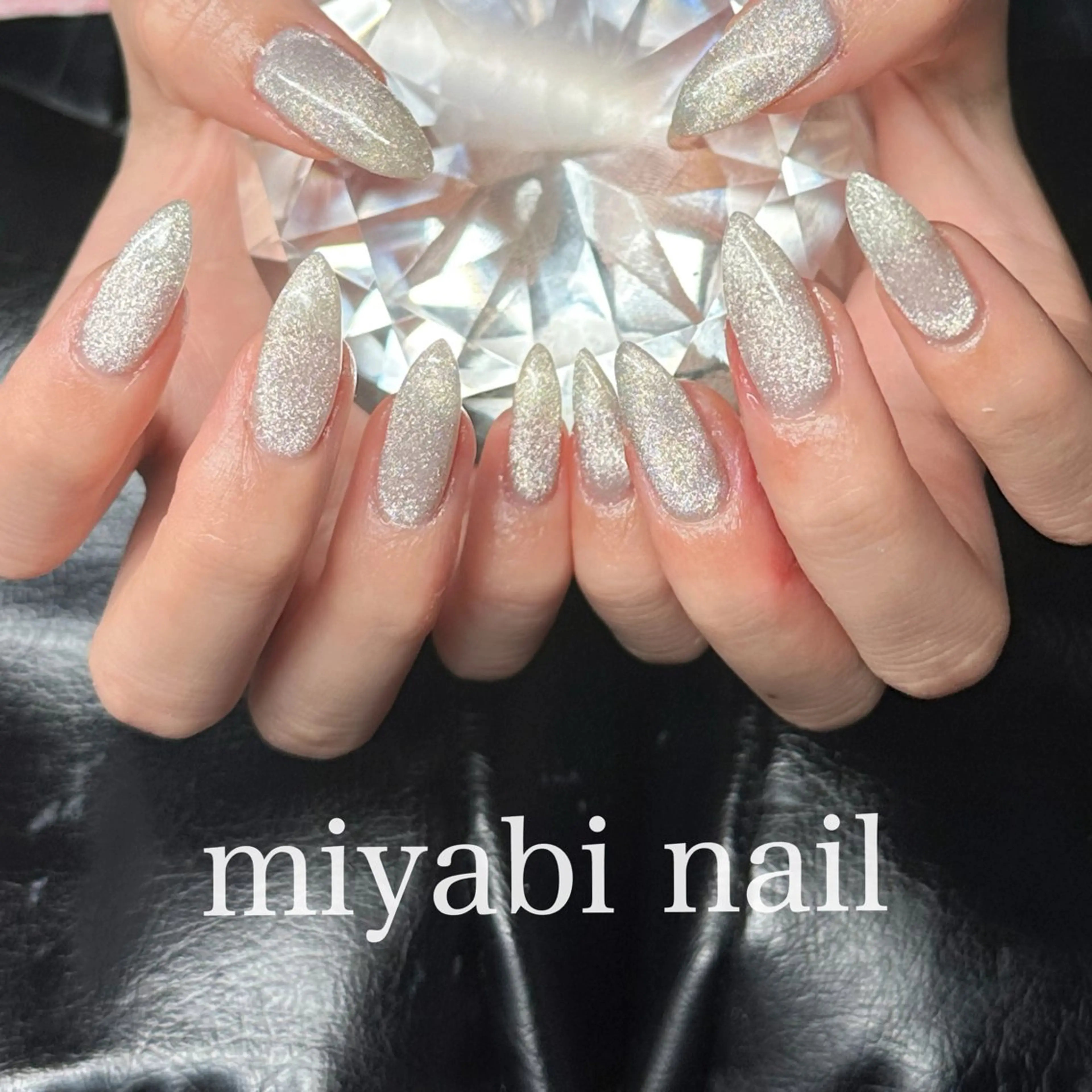 ネイル ジェルネイル キラキラネイル ロングネイル マグネットネイル 持ち込み ハンドネイル miyabi nail 桂川駅近くのネイルデザイン