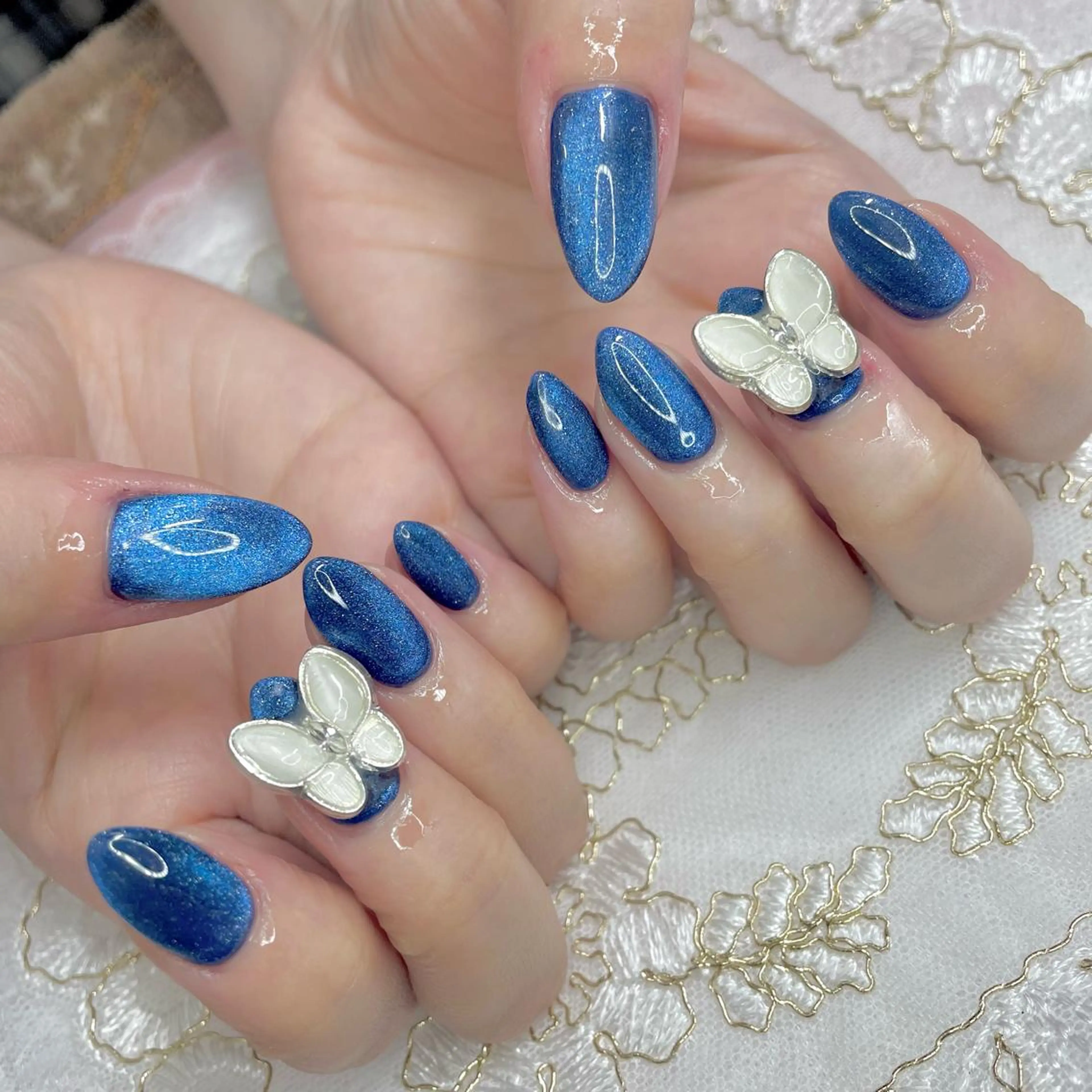 ネイル チークネイル ジェルネイル マグネットネイル ニュアンスネイル パラジェル J terrace Nailのネイルデザイン