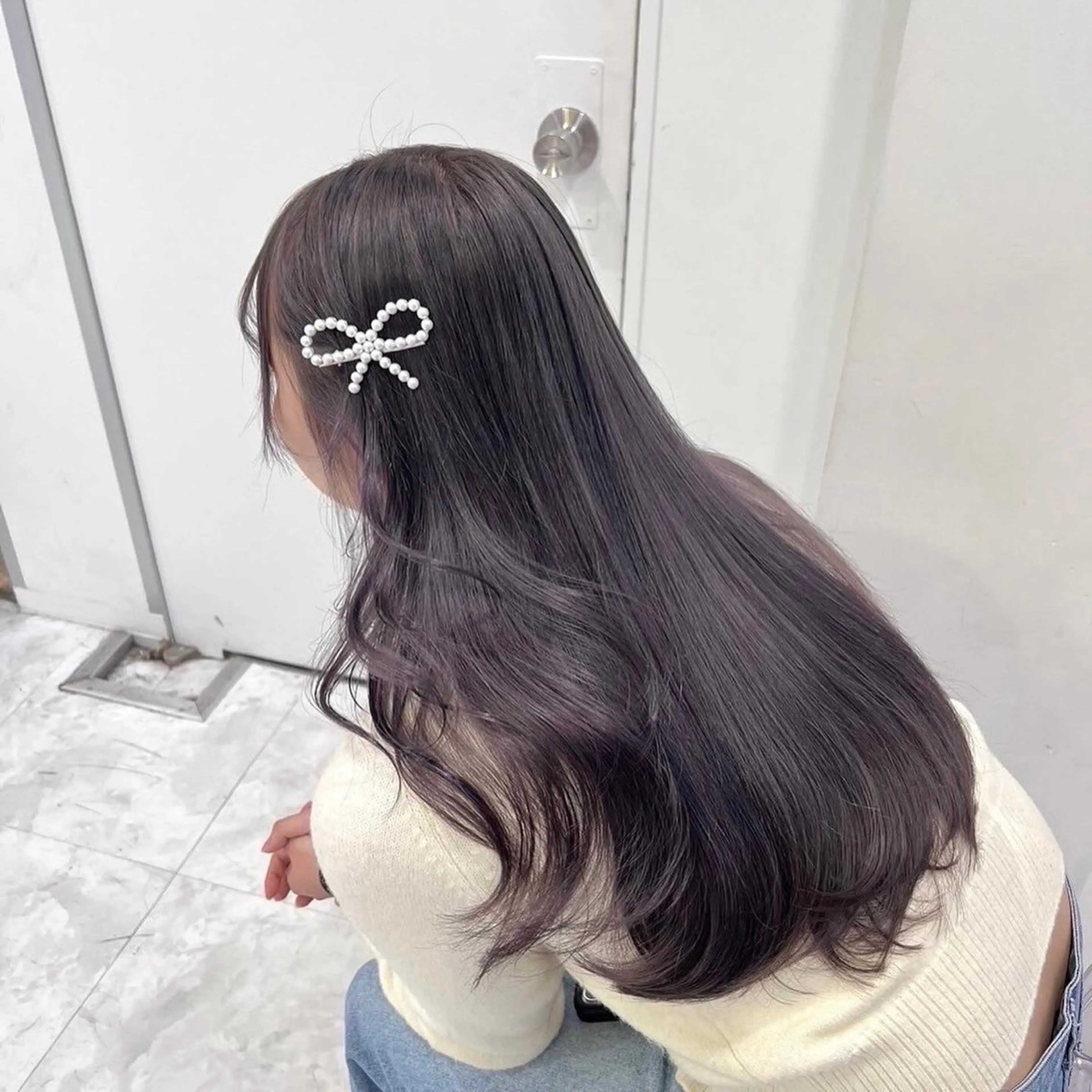 ロング カット ヘアカラー トリートメント 韓国ヘア🫧 serina🎀のヘアスタイル