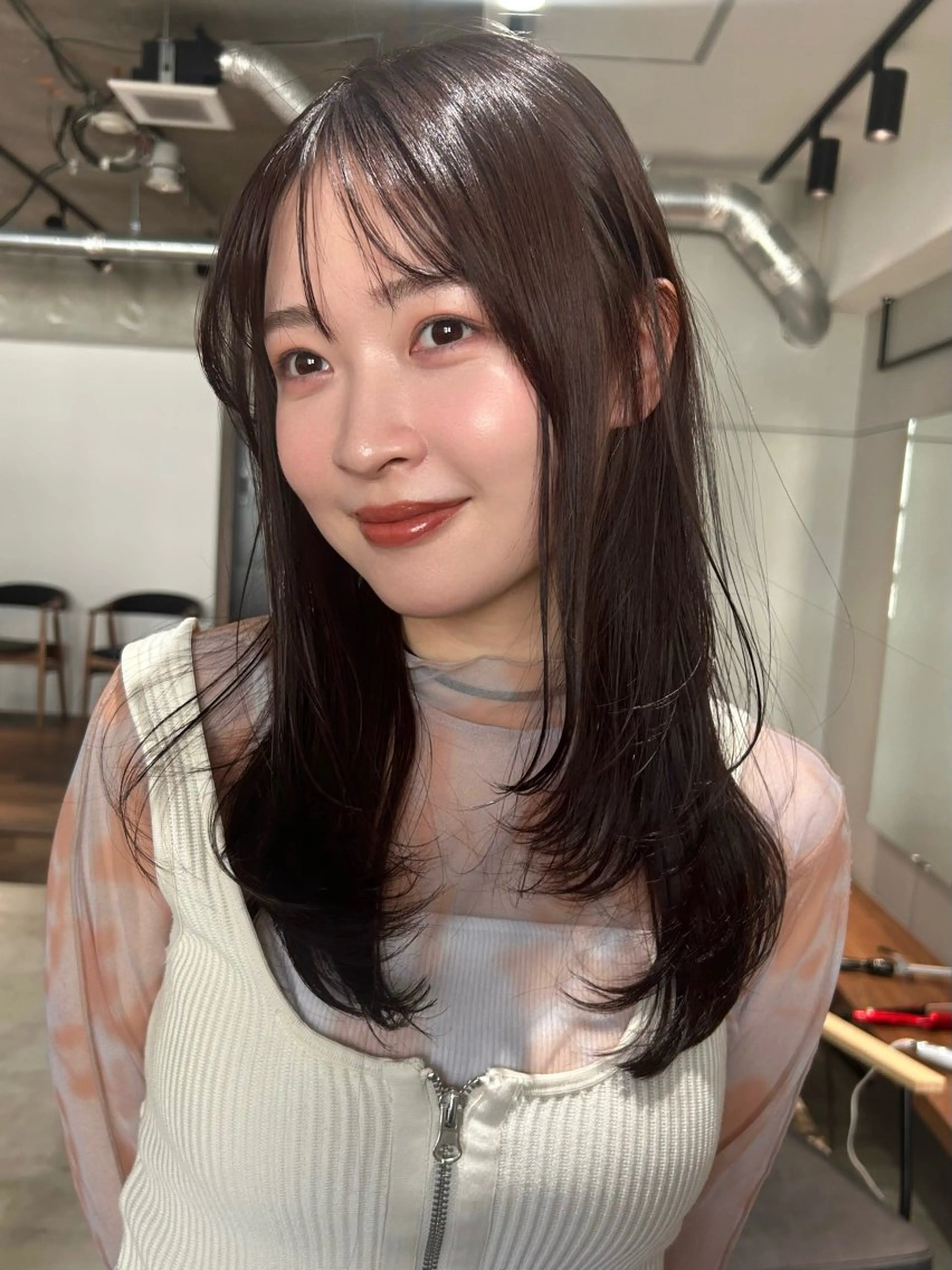 セミロング レイヤーカット カット ヘアカラー トリートメント ヘアセット/透明感 カラー/MIHO♡のヘアスタイル