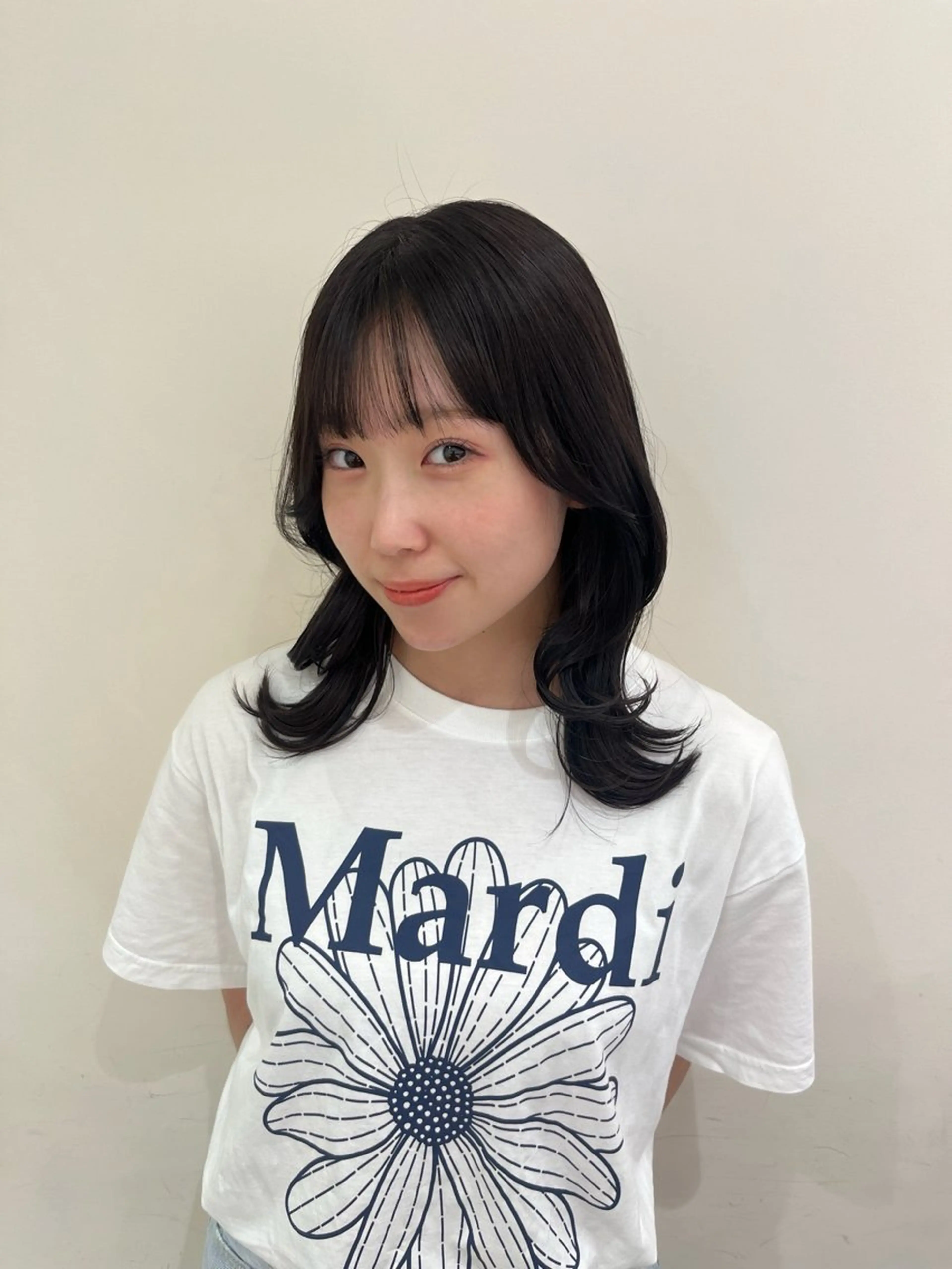 ミディアム 韓国風ヘア 🫧オリーブカラー/ 酸性縮毛矯正銀座🫧のヘアスタイル