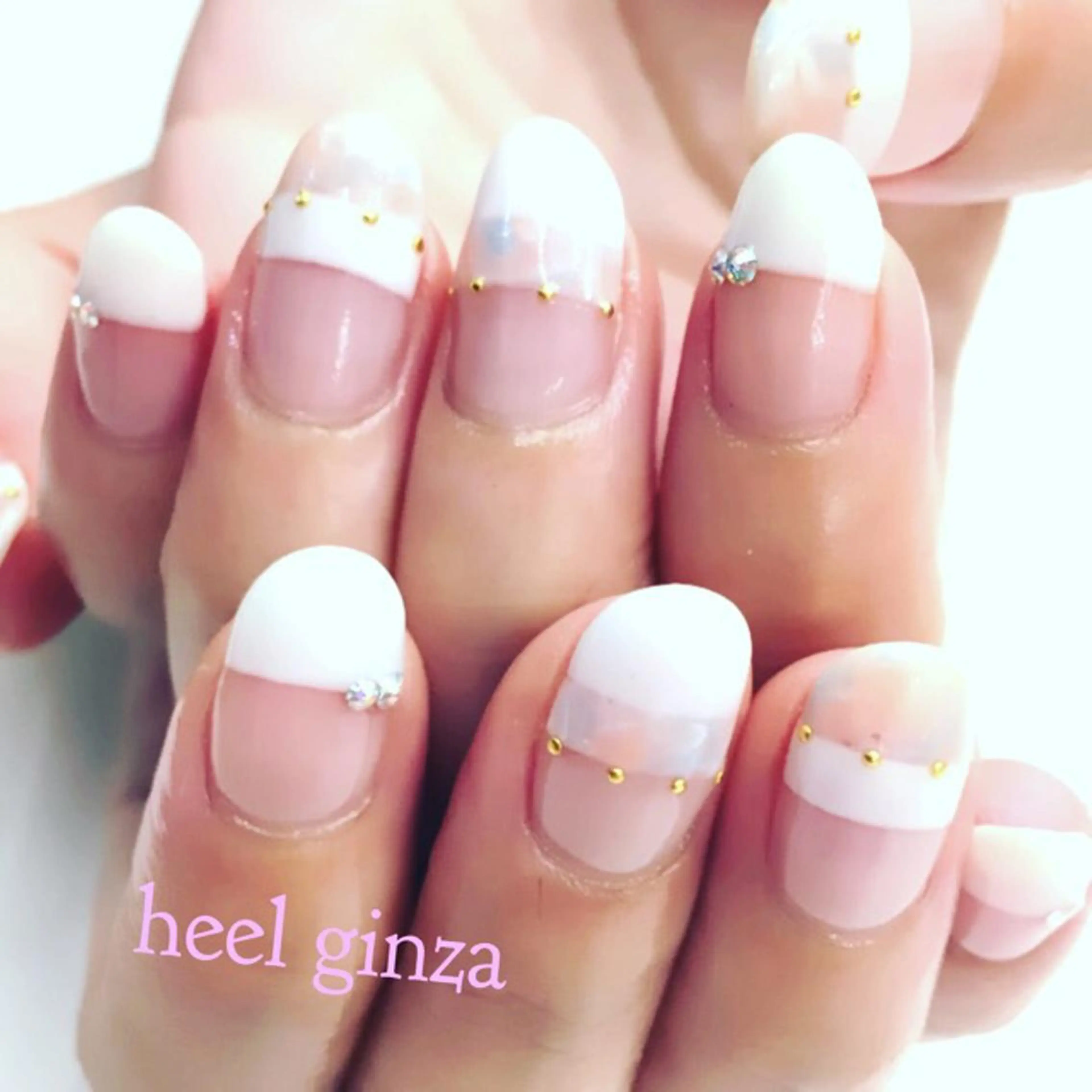 ネイル フレンチネイル 大理石ネイル(マーブル) miel nailのネイルデザイン