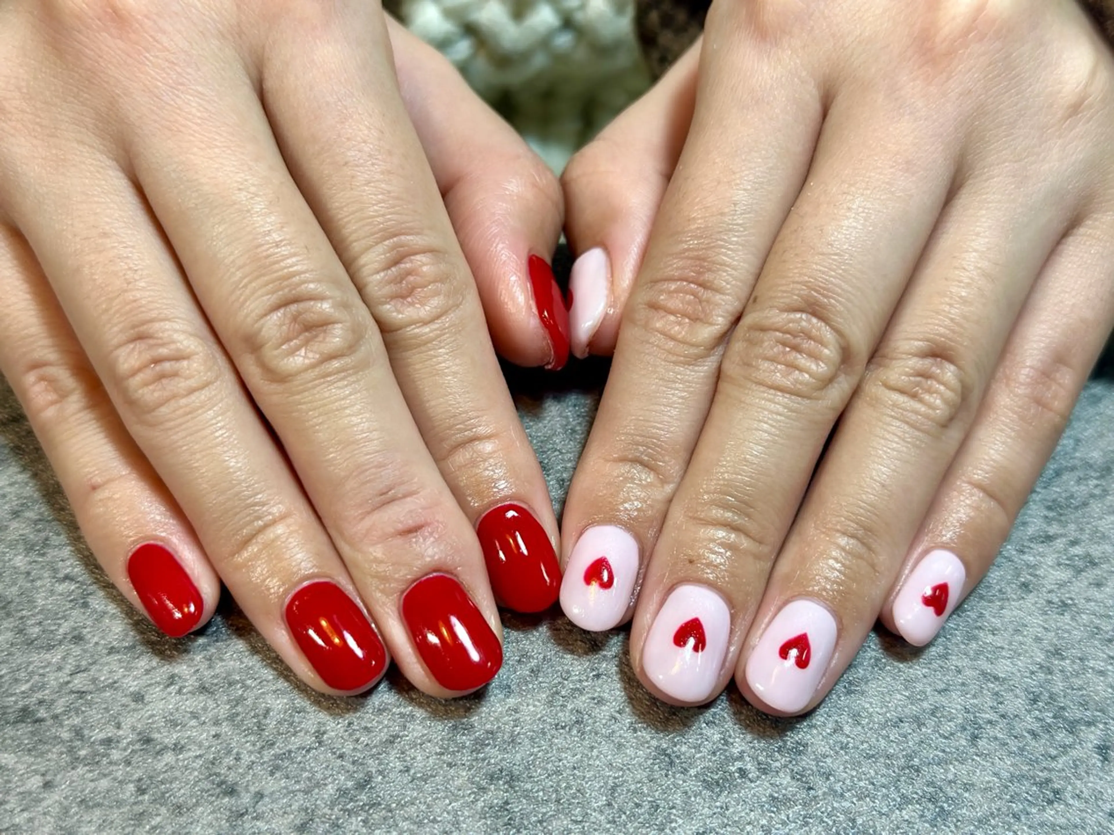 ネイル バレンタイン ハンドネイル フットネイル GéRanium Harukaのネイルデザイン