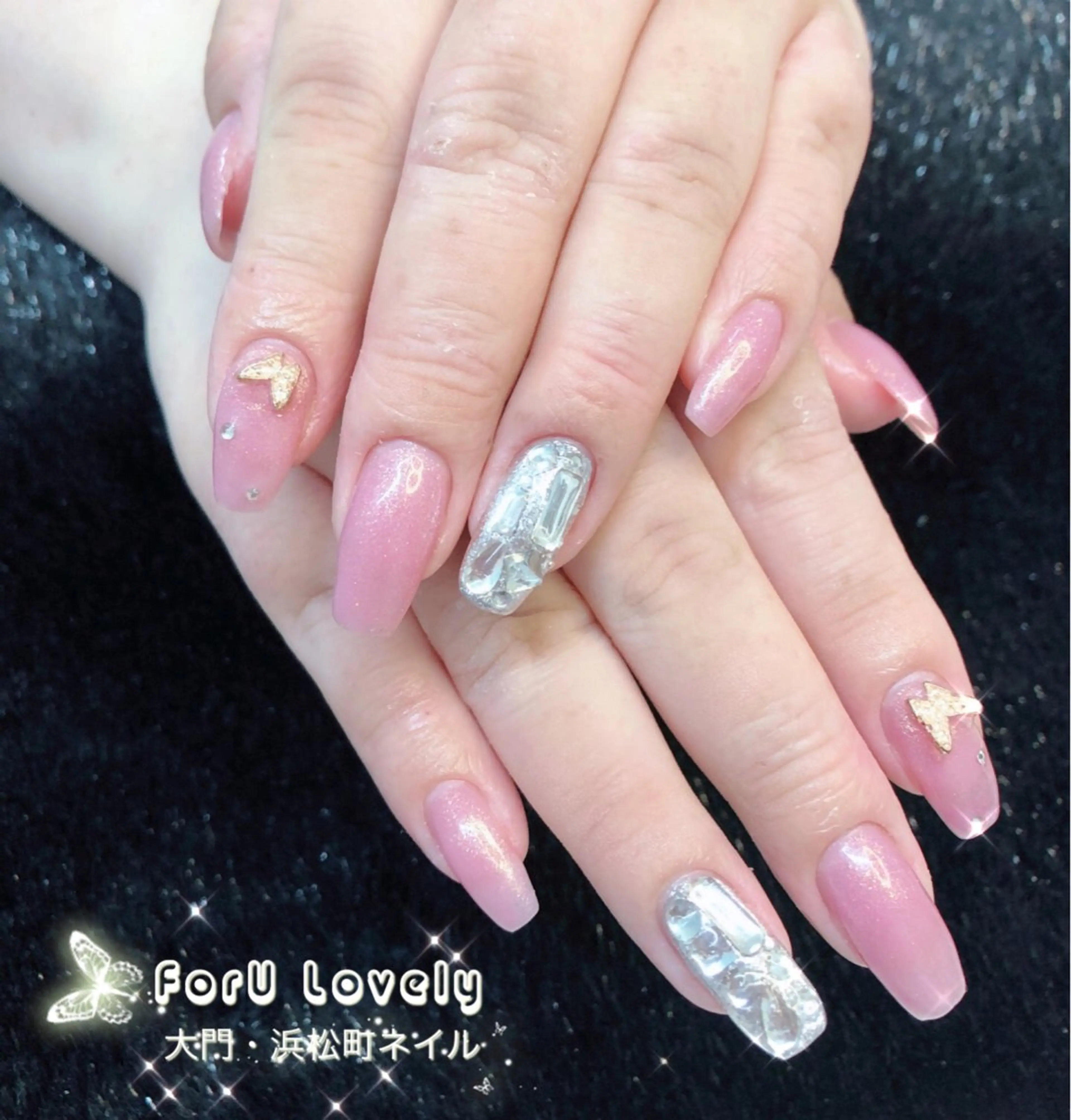 ネイル オーロラネイル フットネイル ジェルネイル ハート 韓国ネイル ハンドネイル ハンドケア 大門浜松町 ネイルのネイルデザイン