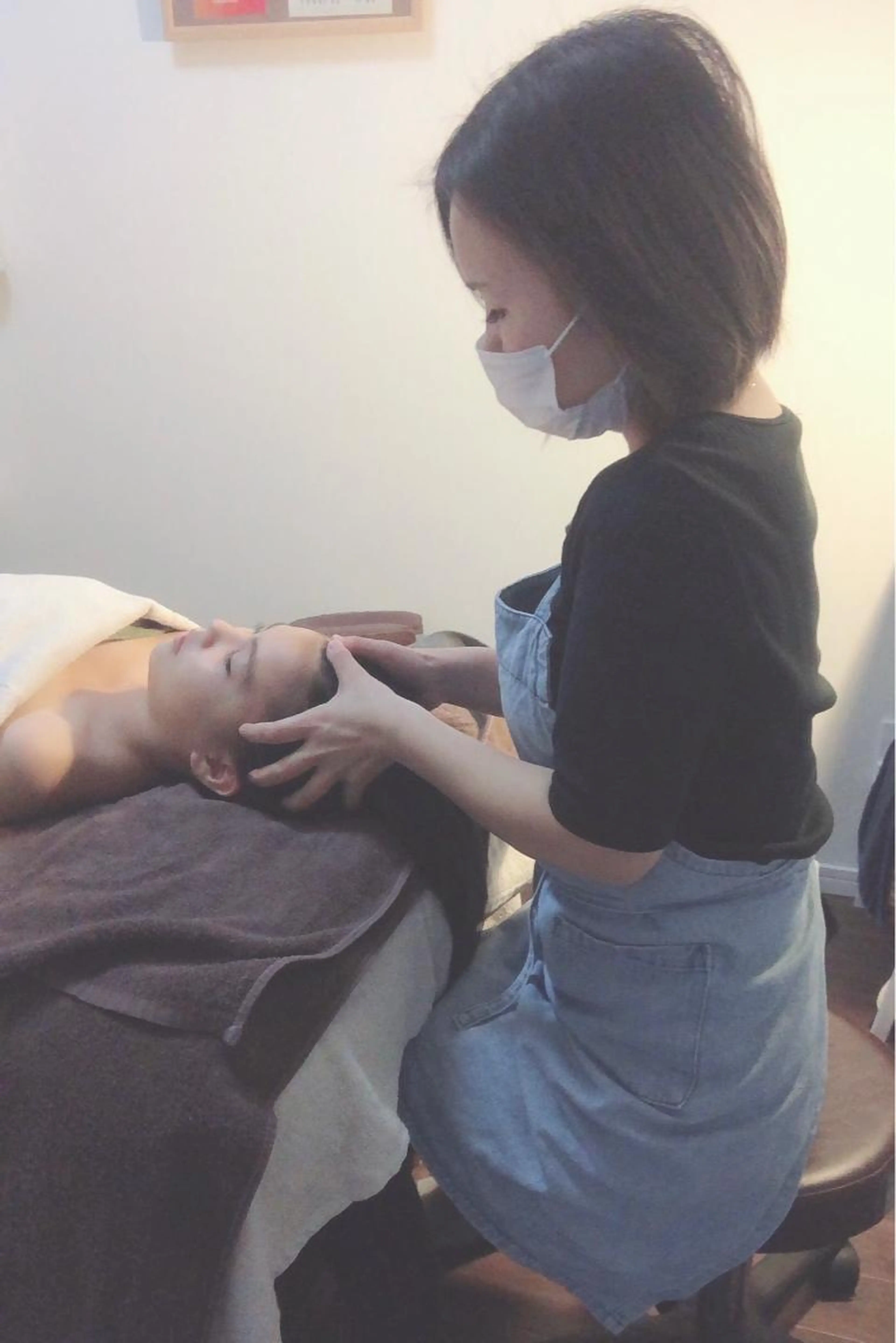 【むくみ解消★フェイシャル60'熟睡コース】デコルテオイルマッサージ　ドライヘッドスパ込み♪の写真