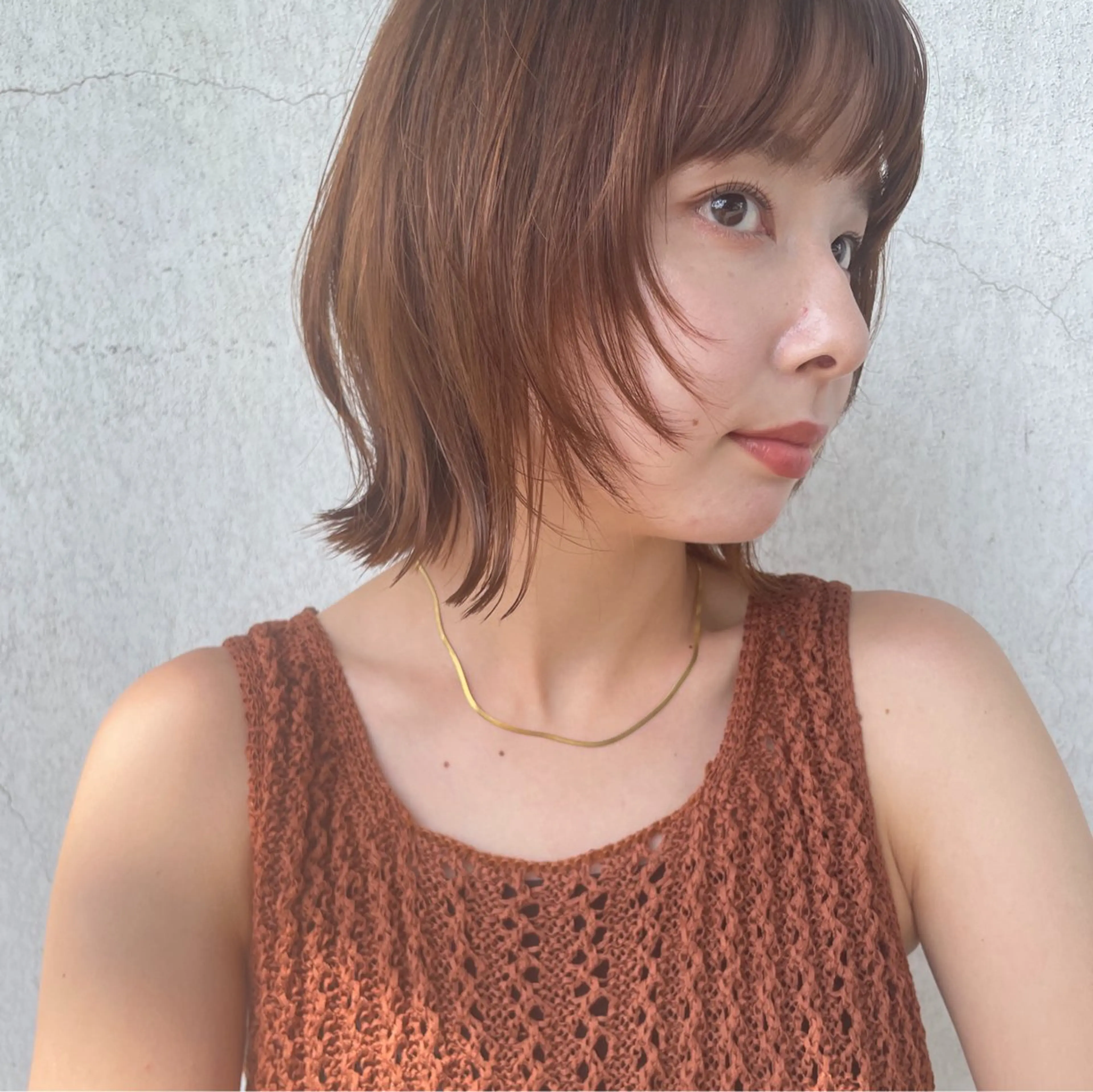 ミディアム カラー 顔まわりレイヤー レイヤーカット 似合わせヘア🤍 面田法子のヘアスタイル
