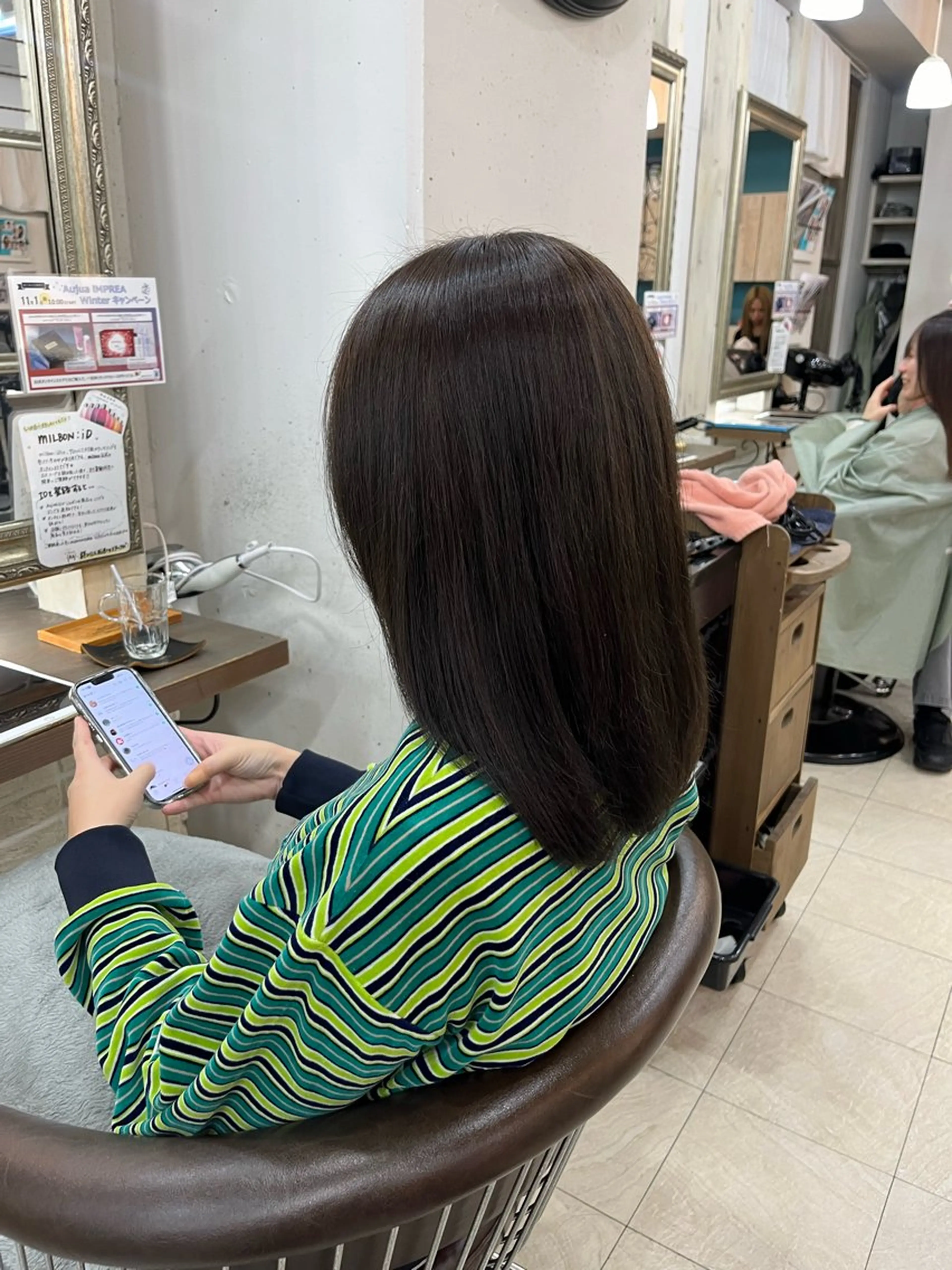 セミロング ヘアカラー 兒玉/透明感カラー 髪質改善のヘアスタイル