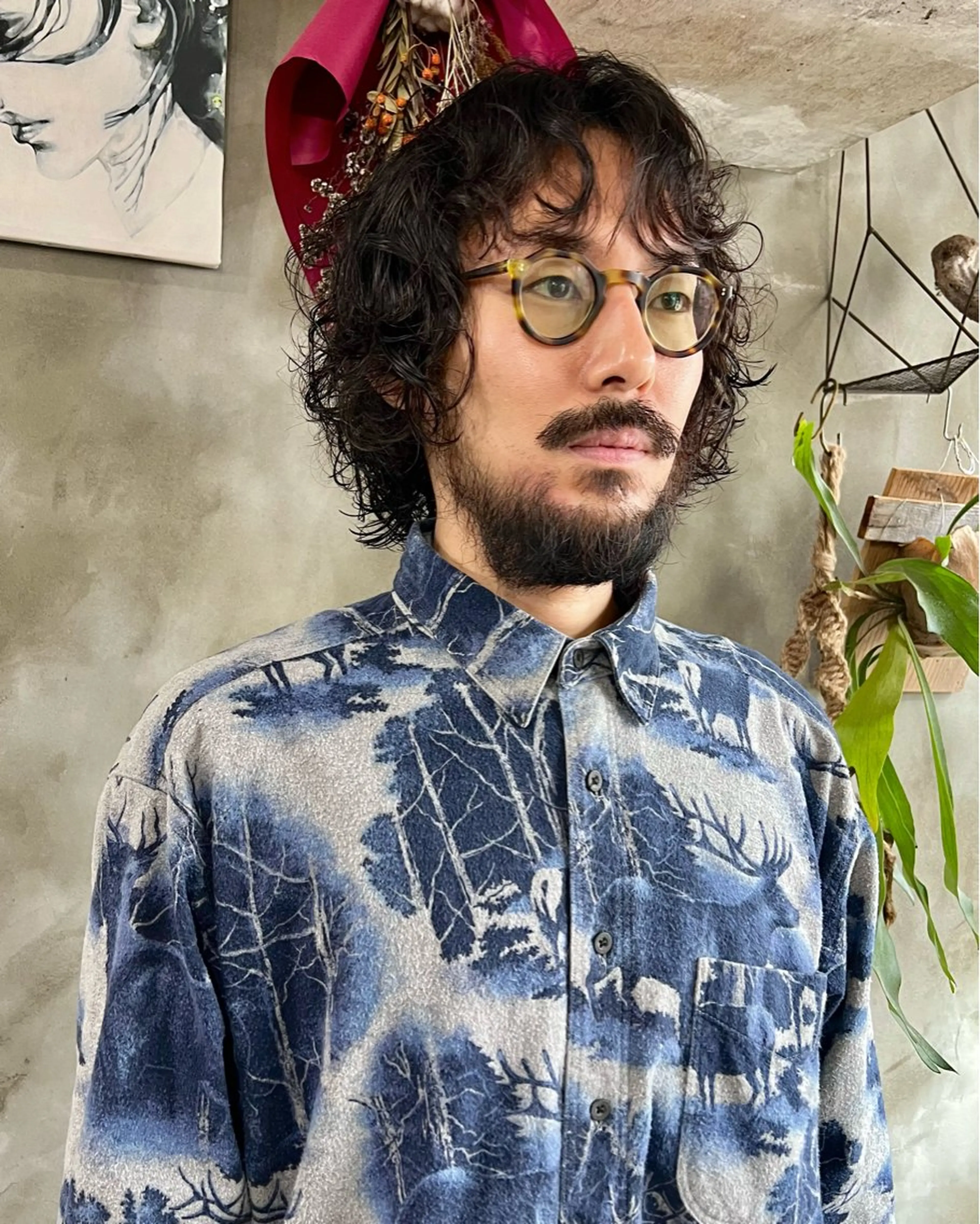 ミディアム パーマ メンズ カット パーマ トリートメント 木村陸弥 似合わせ 透明感カラー🌿のヘアスタイル