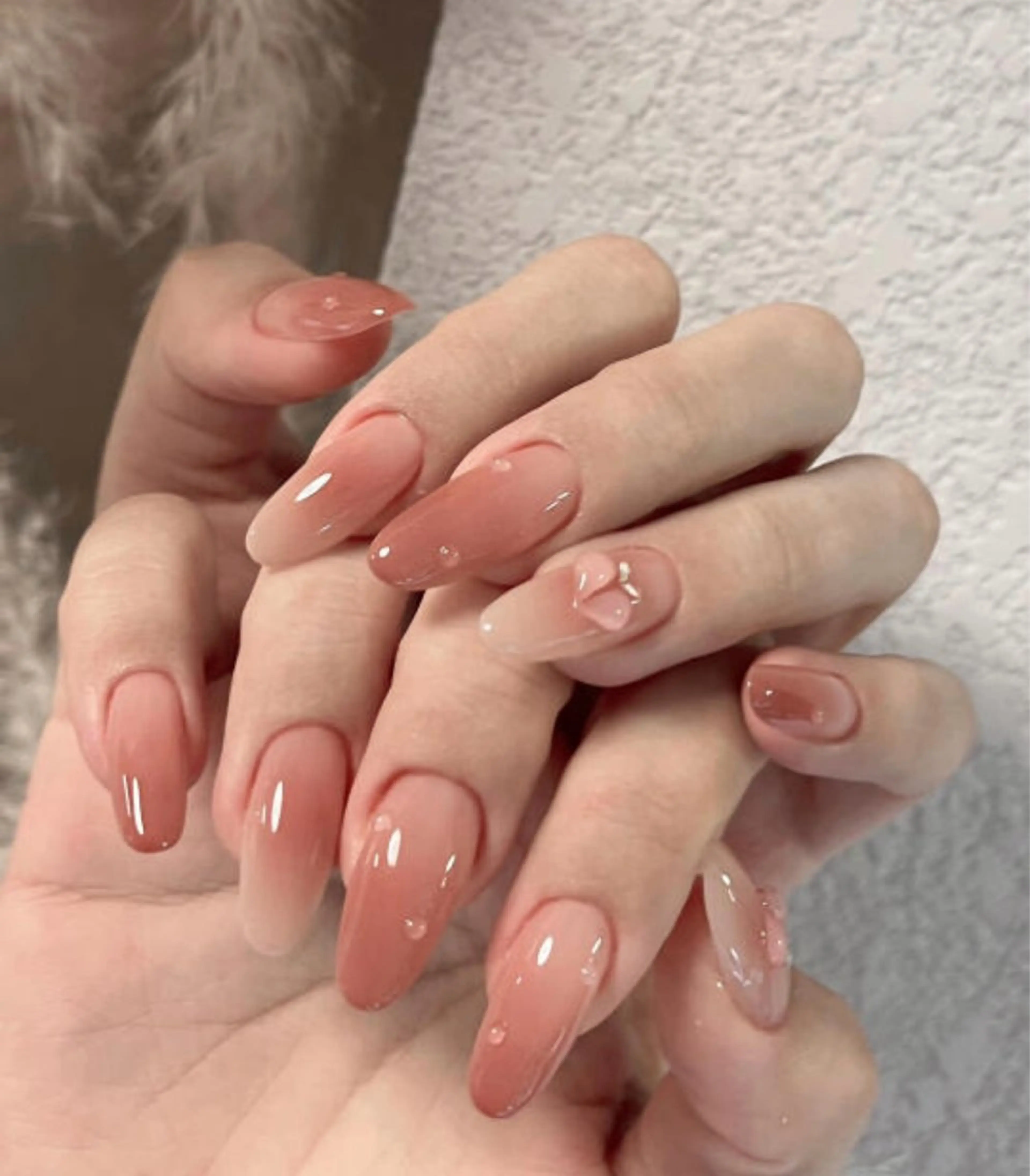 ネイル アートネイル オーロラネイル チークネイル フレンチネイル ガラスフレンチ 🎀🎀YooLi Nail Salonのネイルデザイン