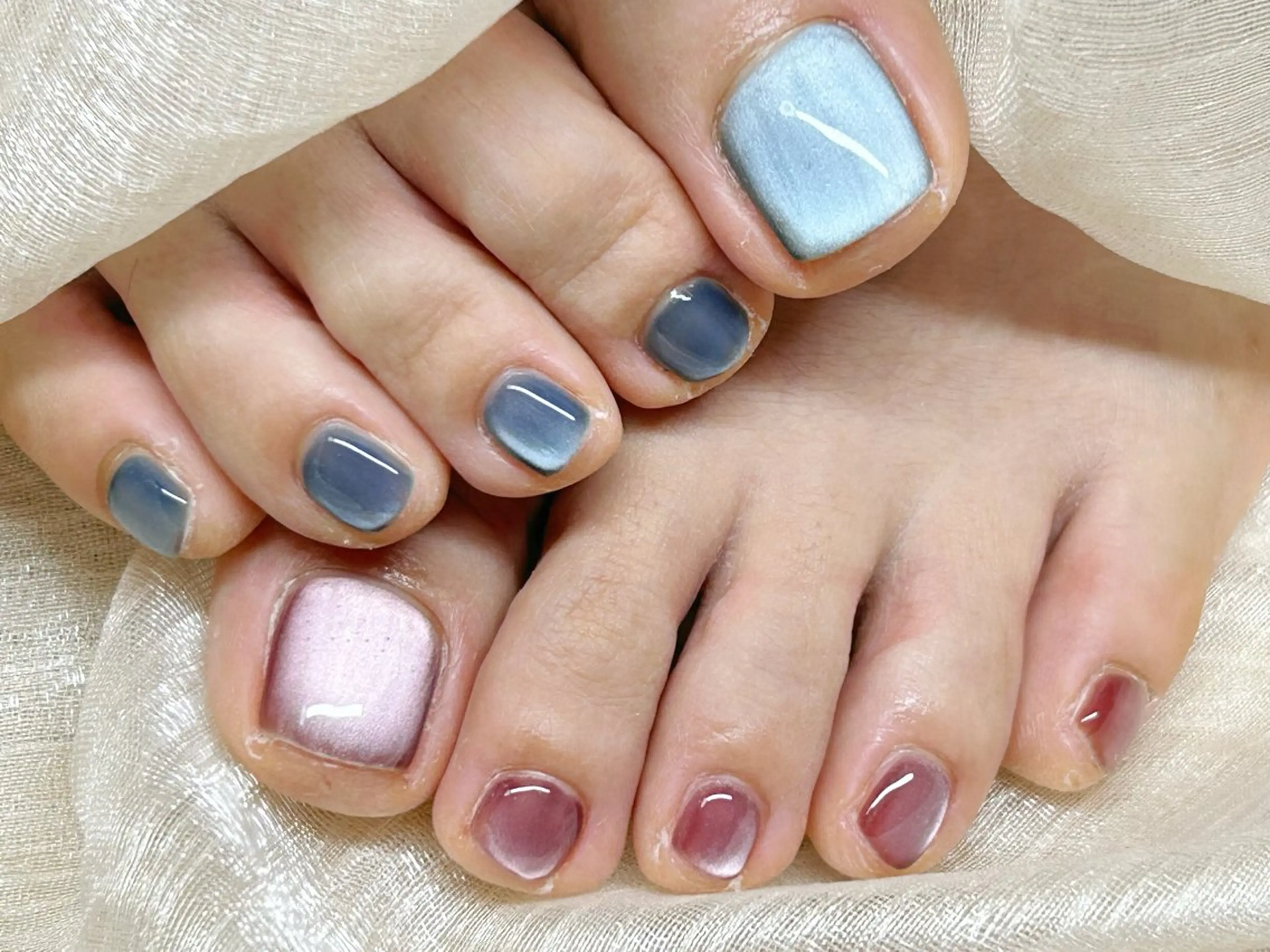 ネイル アートネイル チークネイル 成人式 入学式 長さ出し フットネイル Lino Nailのネイルデザイン