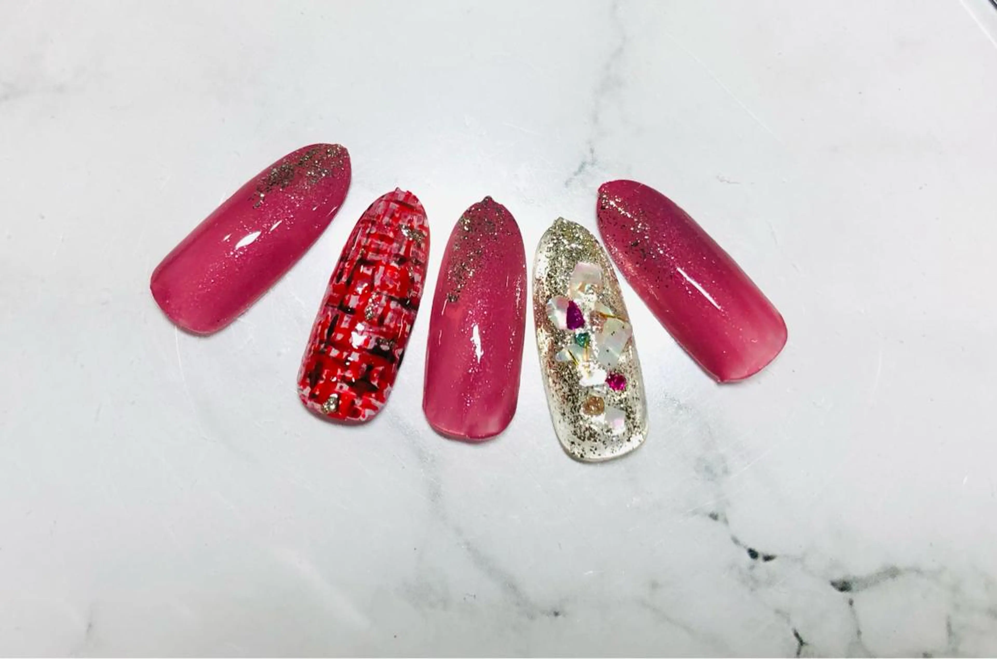 ネイル ツイードネイル H3(エイチスリー)所属・H3 hitoのネイルデザイン