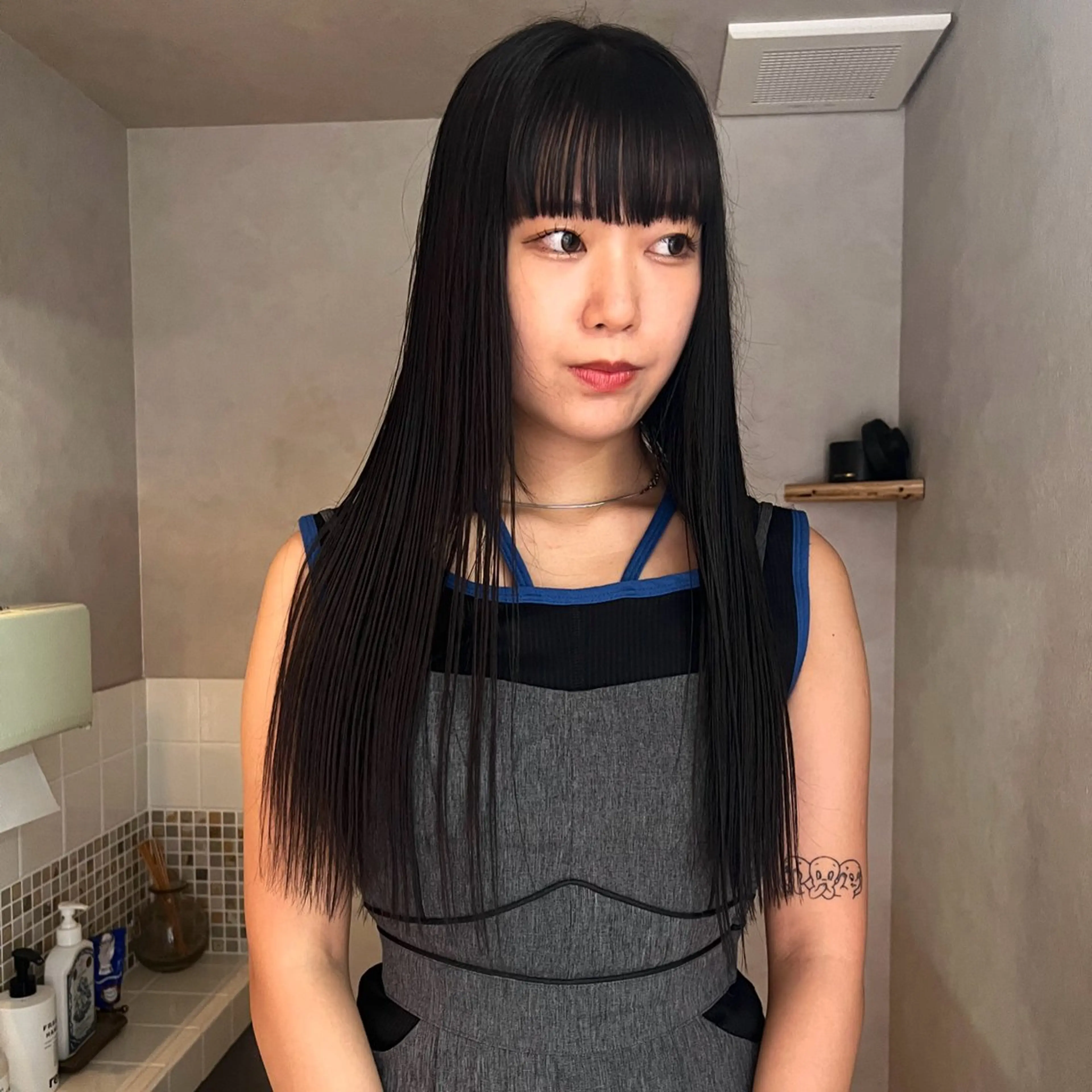 ロング カラー nishido ハイライト/メンズのヘアスタイル