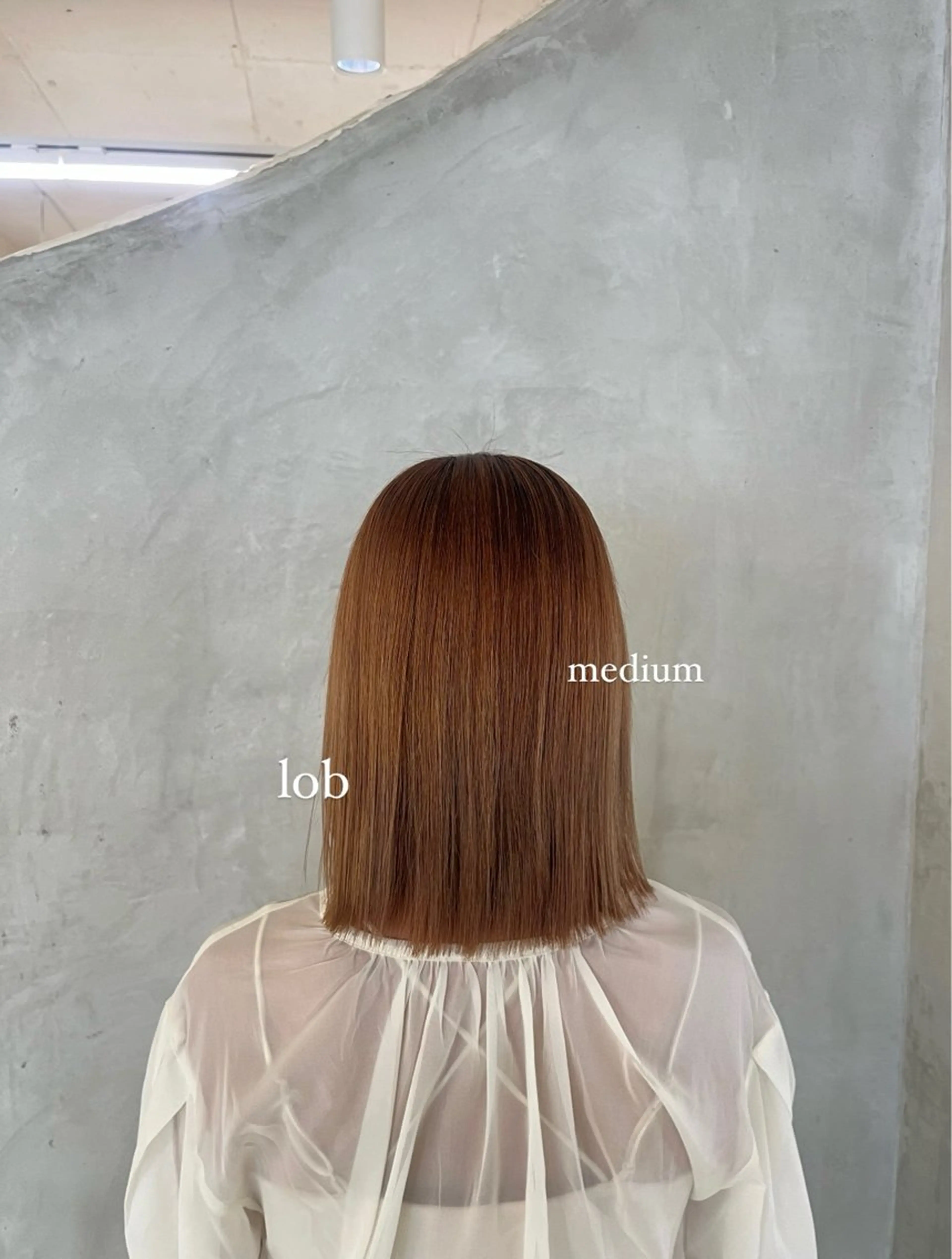 ミディアム カラー カット effect横浜所属・切りっぱなしボブ/ 艶カラー/綾莉のヘアスタイル