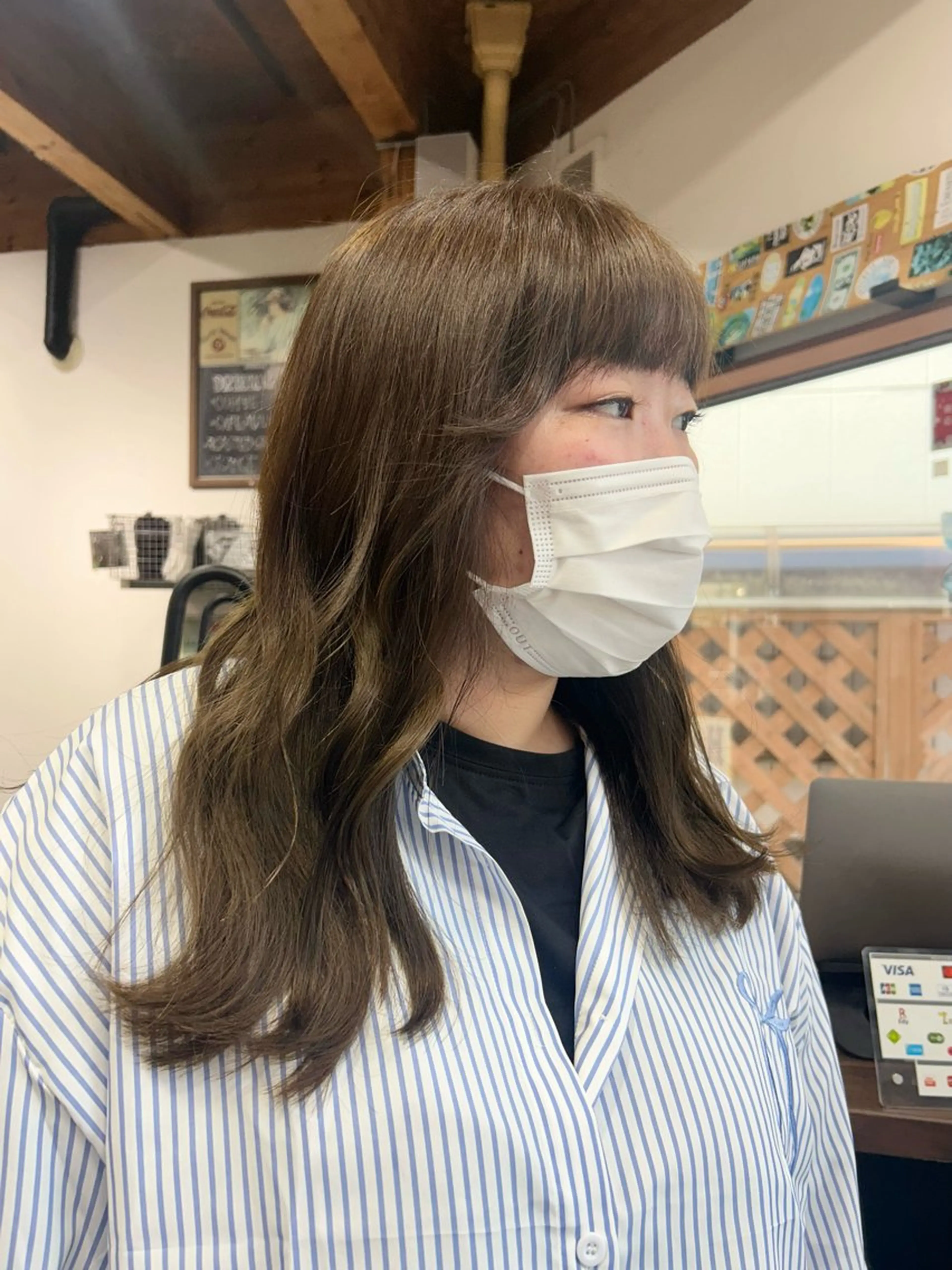 セミロング カラー ベージュカラー オリーブベージュ 透明感カラー🪽 mioのヘアスタイル