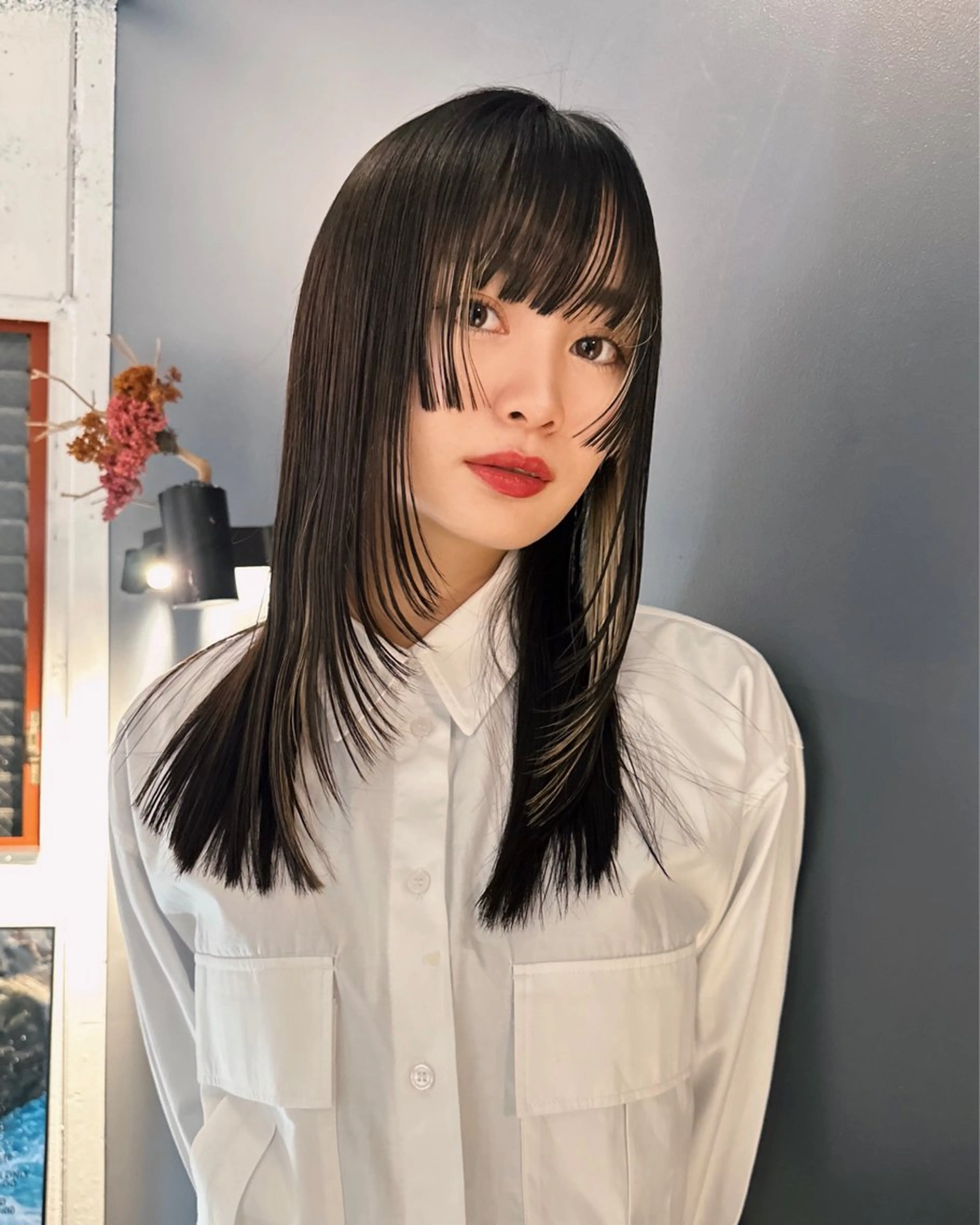 似合わせカット『姫カットレイヤーカット 顔まわりカット顔周りカットハッシュカット韓国レイヤーの写真