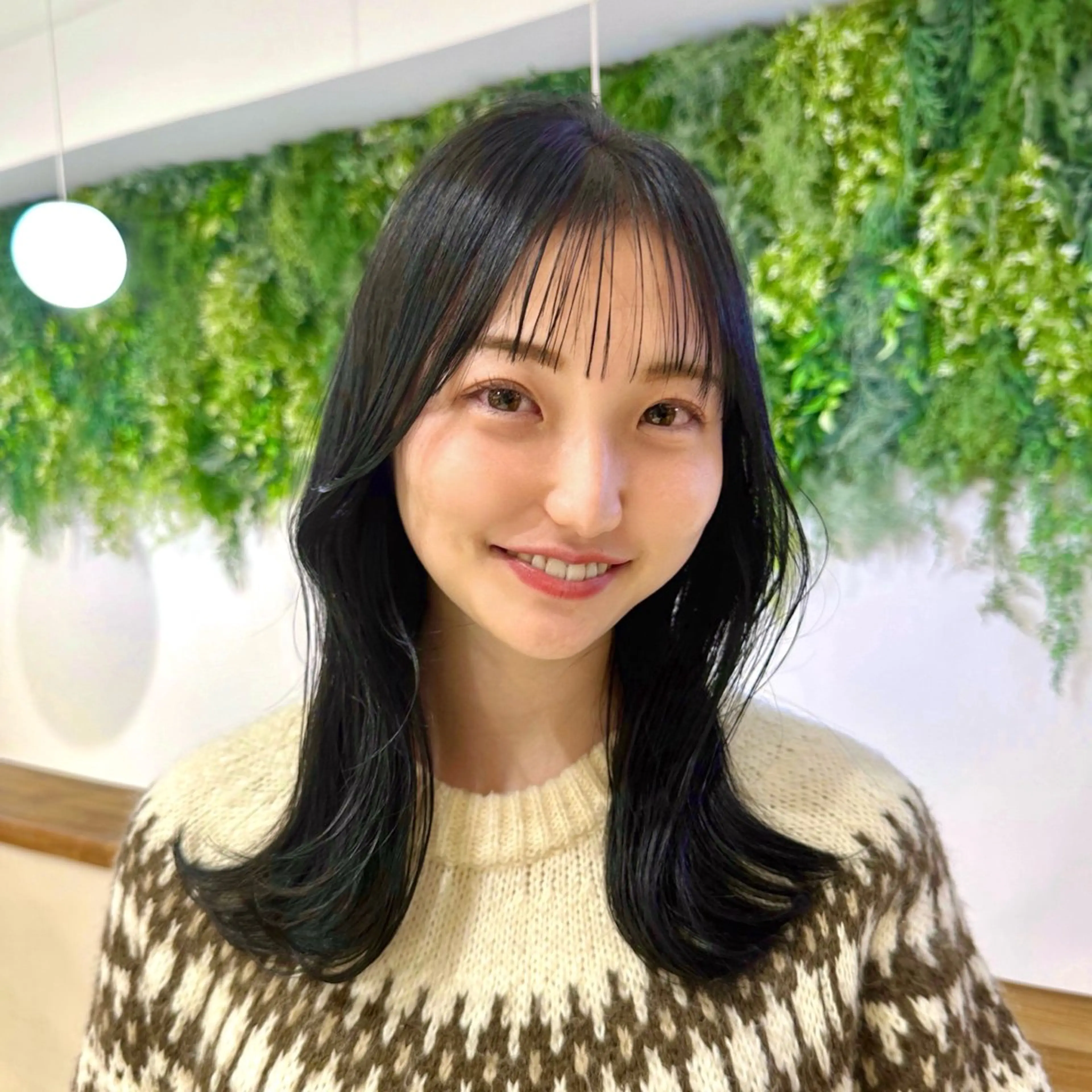 セミロング カラー くびれヘア 韓国風ヘア レイヤーカット レイヤー/韓国ヘア /顔周り/大久保貴之のヘアスタイル