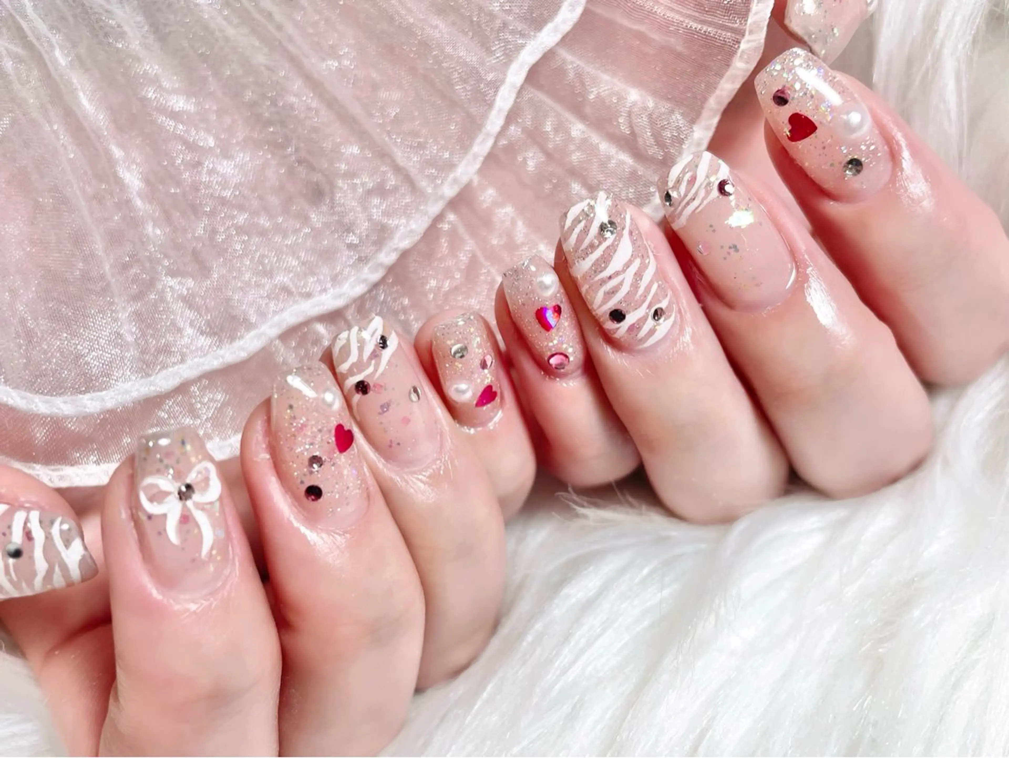 ネイル アニマル柄 ワンホンネイル ハンドネイル ゆりか ジョアアンジェ福島のネイルデザイン