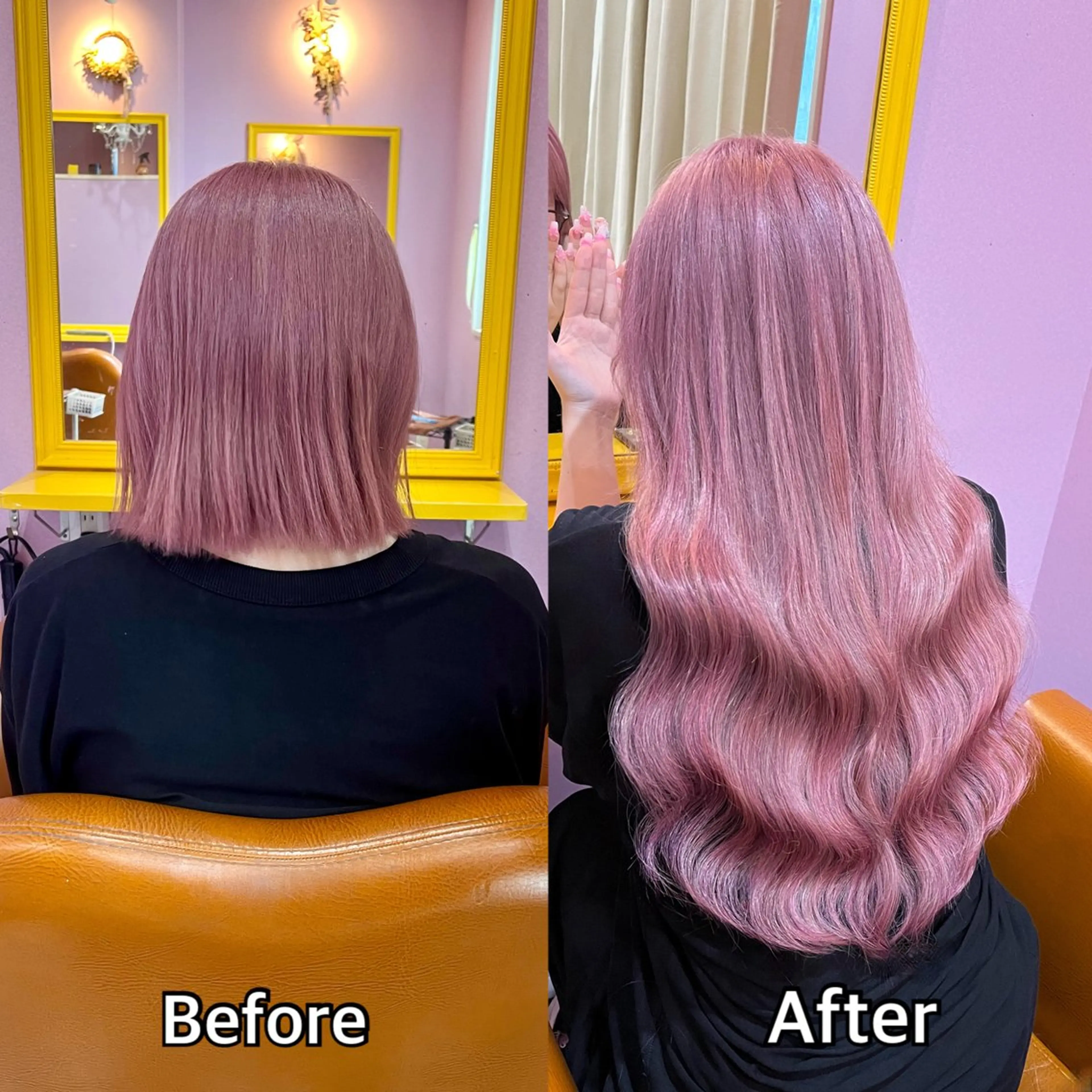 ロング シール＋ちび編み込み エクステ梅田🐨のヘアスタイル