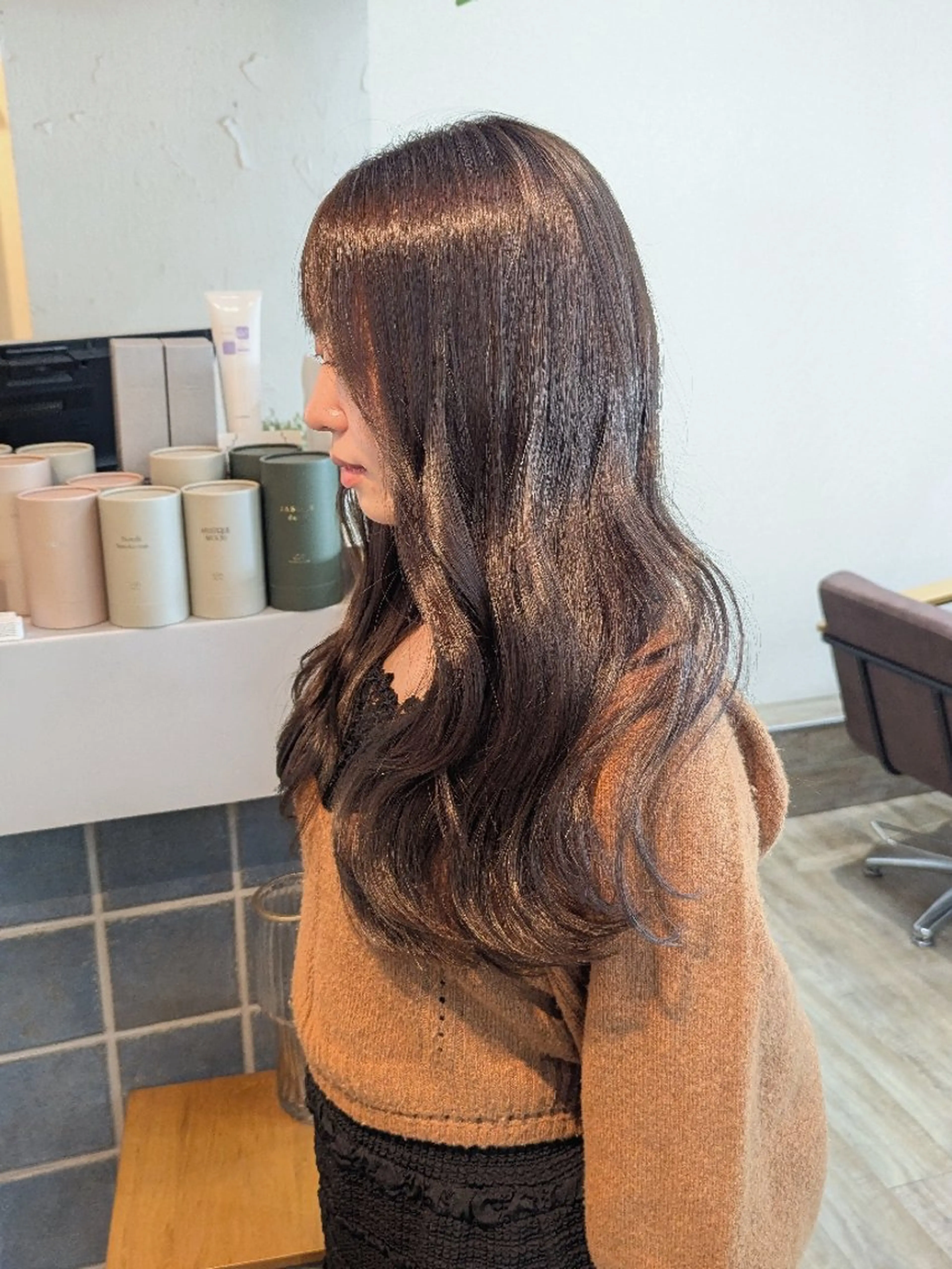 ロング カラー グレージュ カット ヘアカラー 🏹MIYU￤うるつ やカラー/抜け感ヘアのヘアスタイル