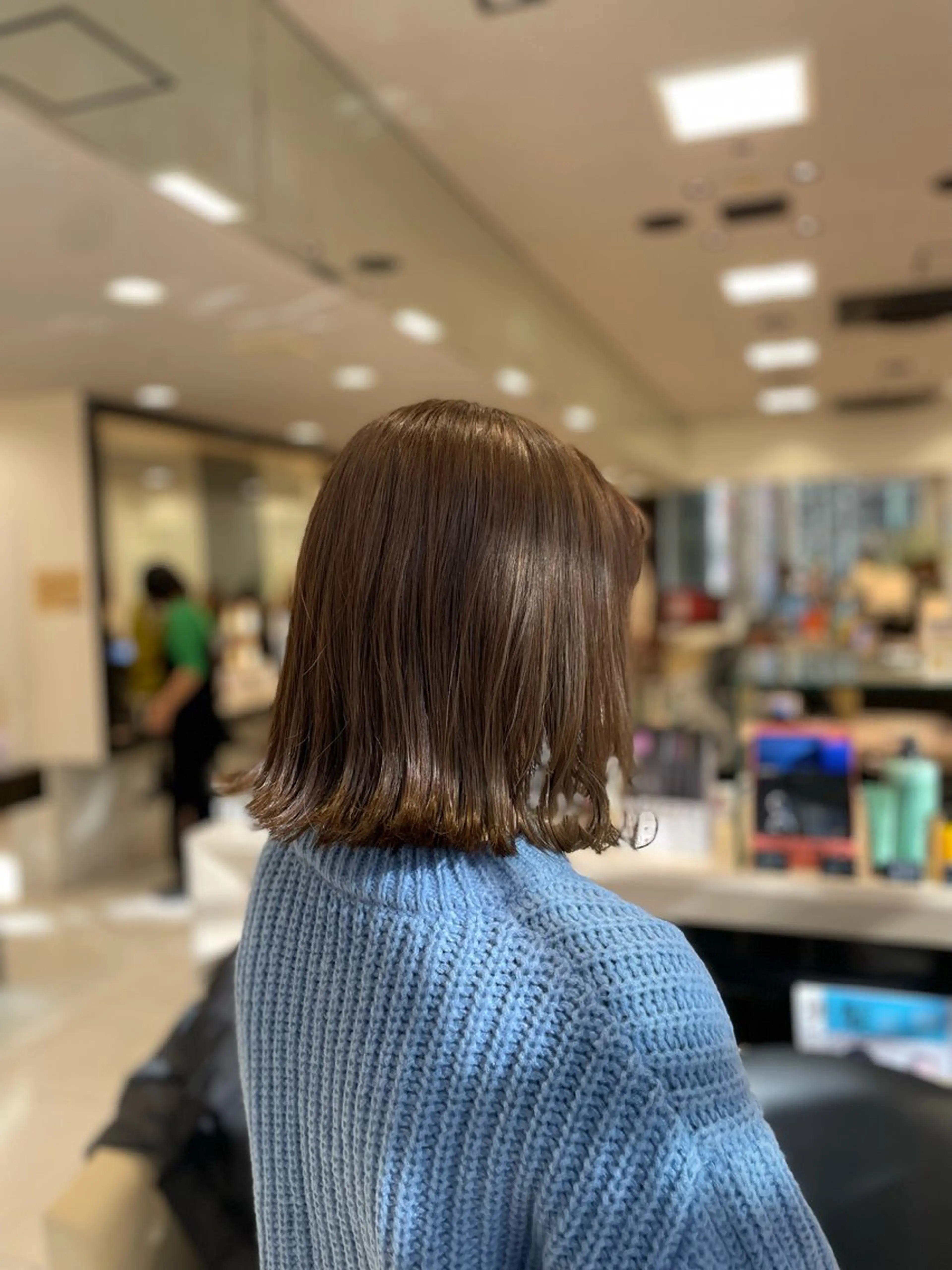 ミディアム カラー アッシュ ベージュカラー 透明感カラー ヘアカラー クロスパーマ/うる艶 カラー/Kurumiのヘアスタイル