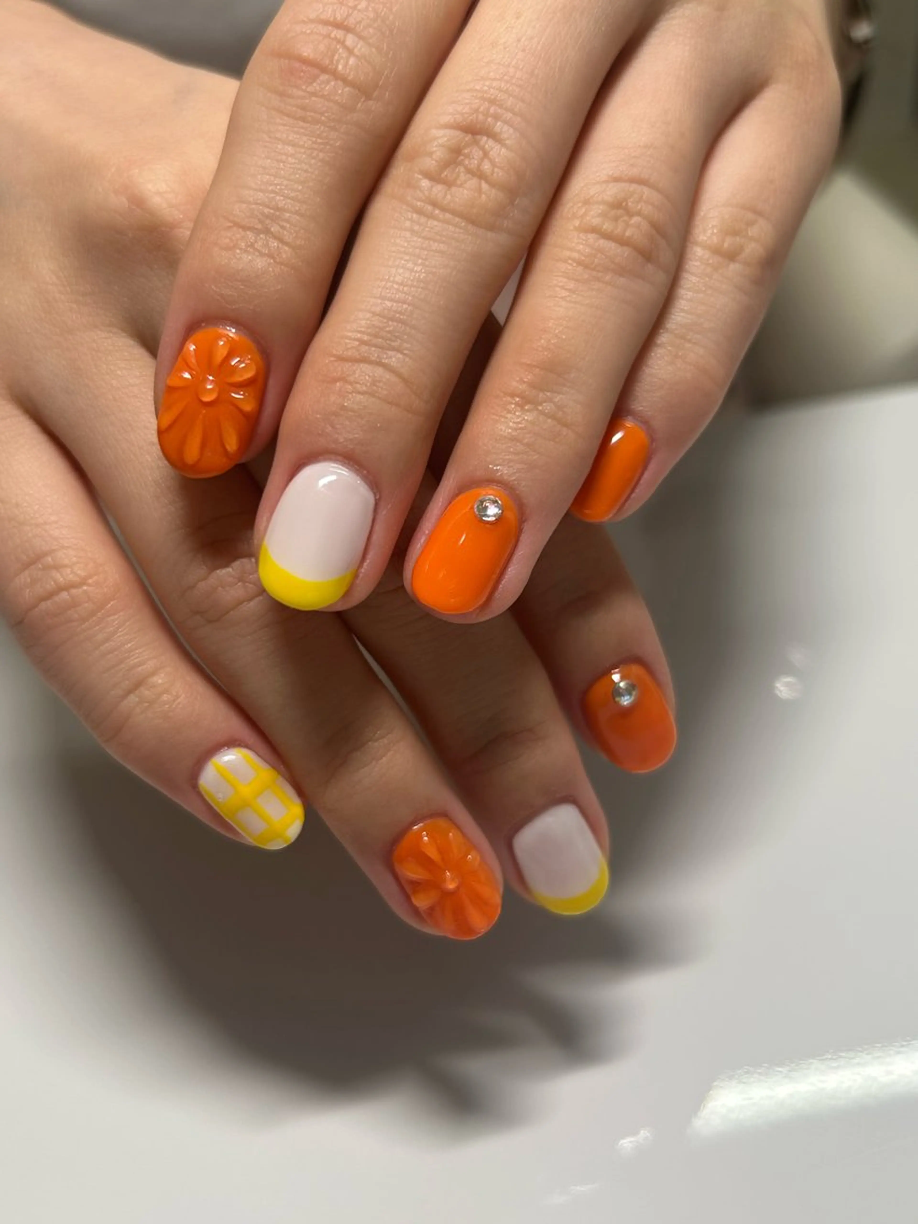 ネイル オレンジ katarina🪐 filonnailのネイルデザイン