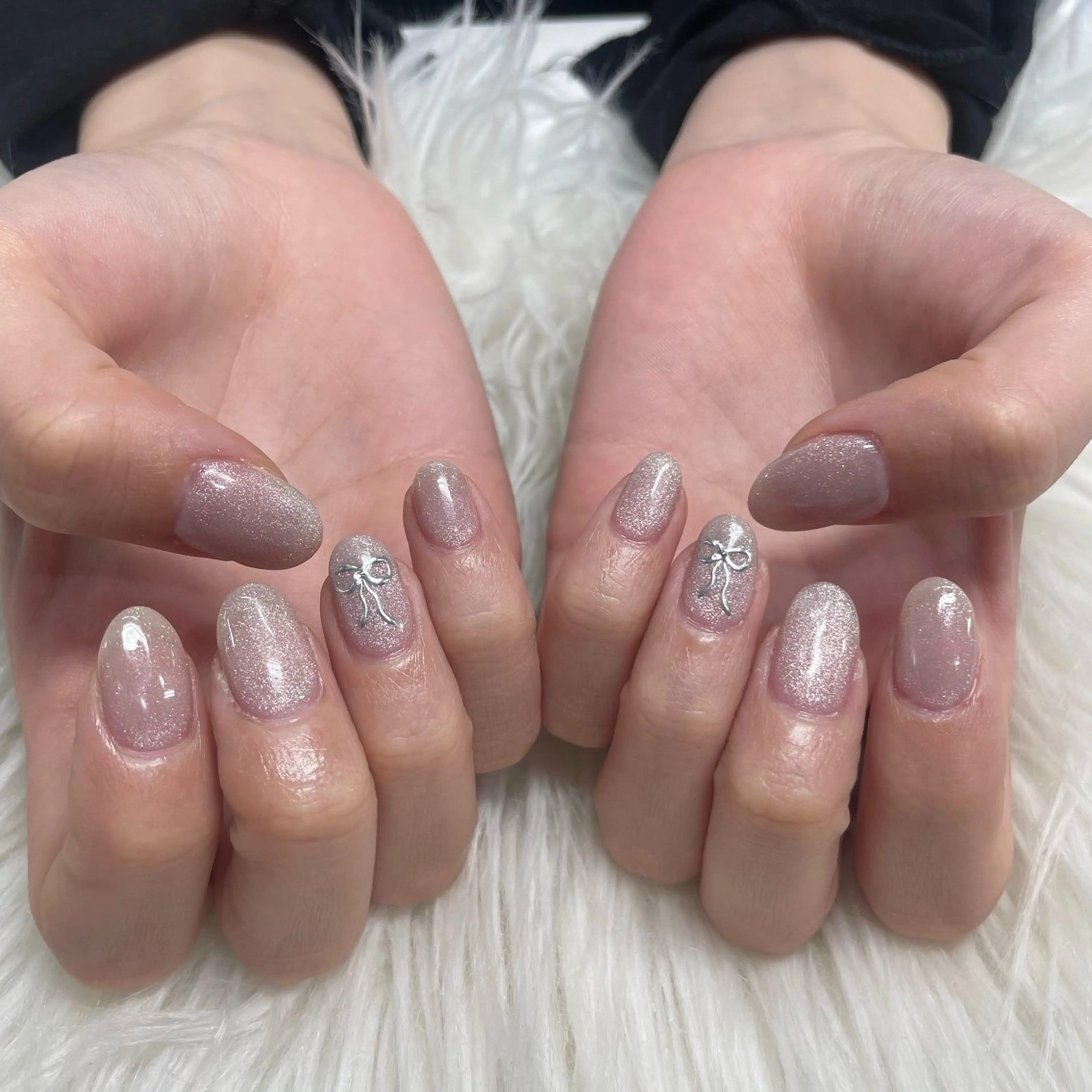 ネイル マグネットネイル リボン WOLTOKYO 渋谷/RIAのネイルデザイン