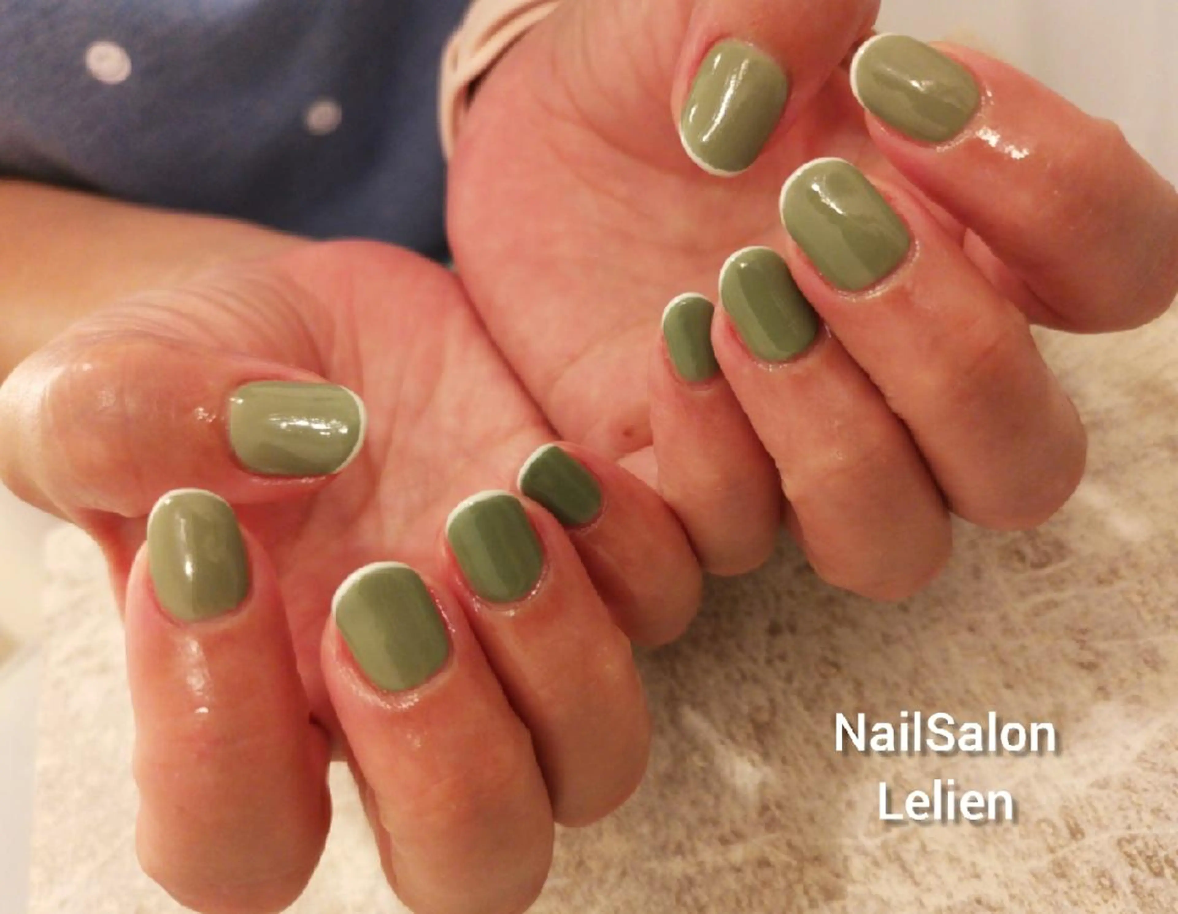 ネイル グリーン ホワイト 人気エリア💖完全個室【ルリエ】所属・ネイルサロン Lelienルリエのネイルデザイン