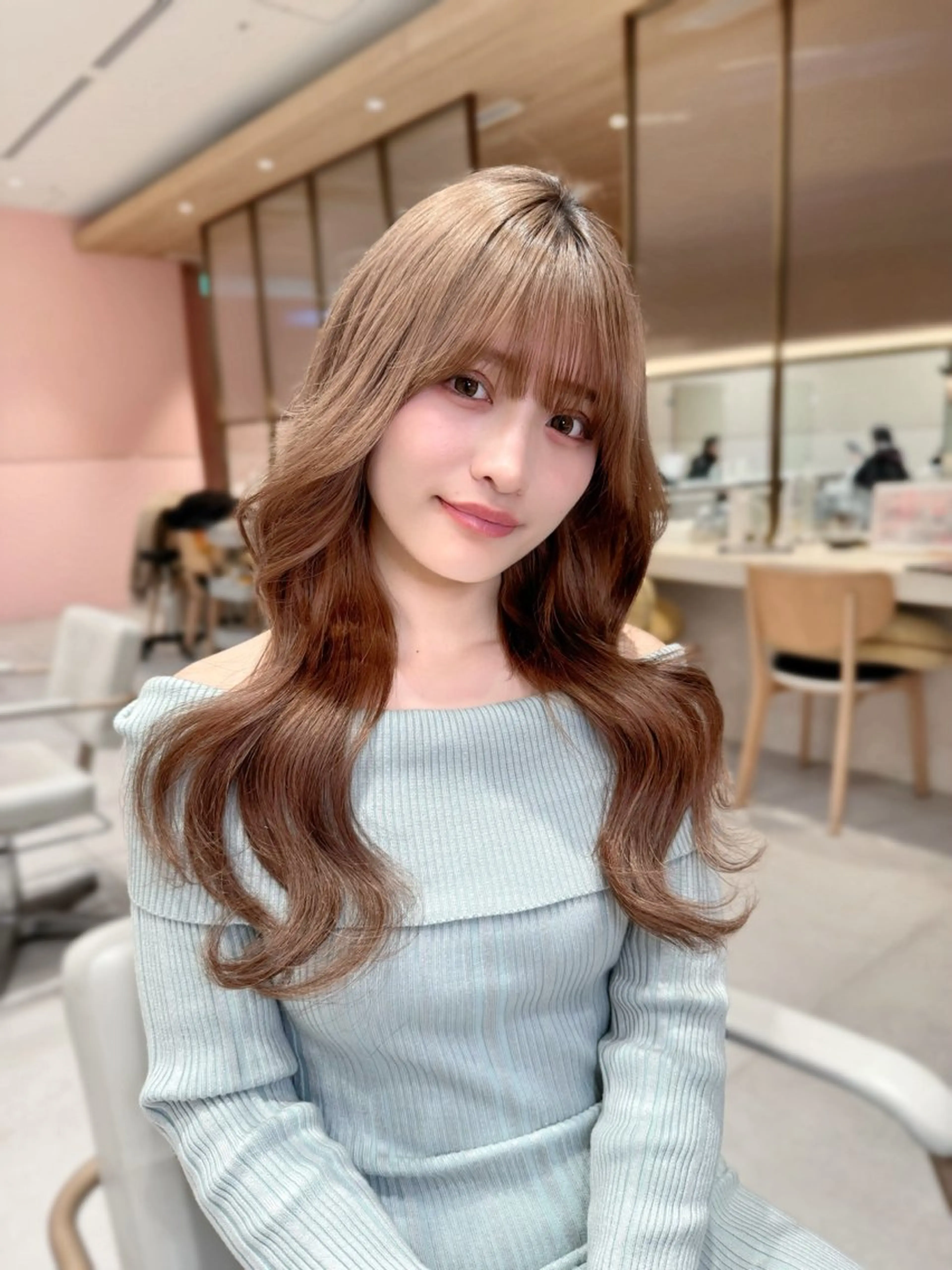 ミディアム カラー カット ヘアカラー トリートメント ヘッドスパ ヘアセット 韓国ヘア/レイヤー/ 顔まわり/りょーとのヘアスタイル