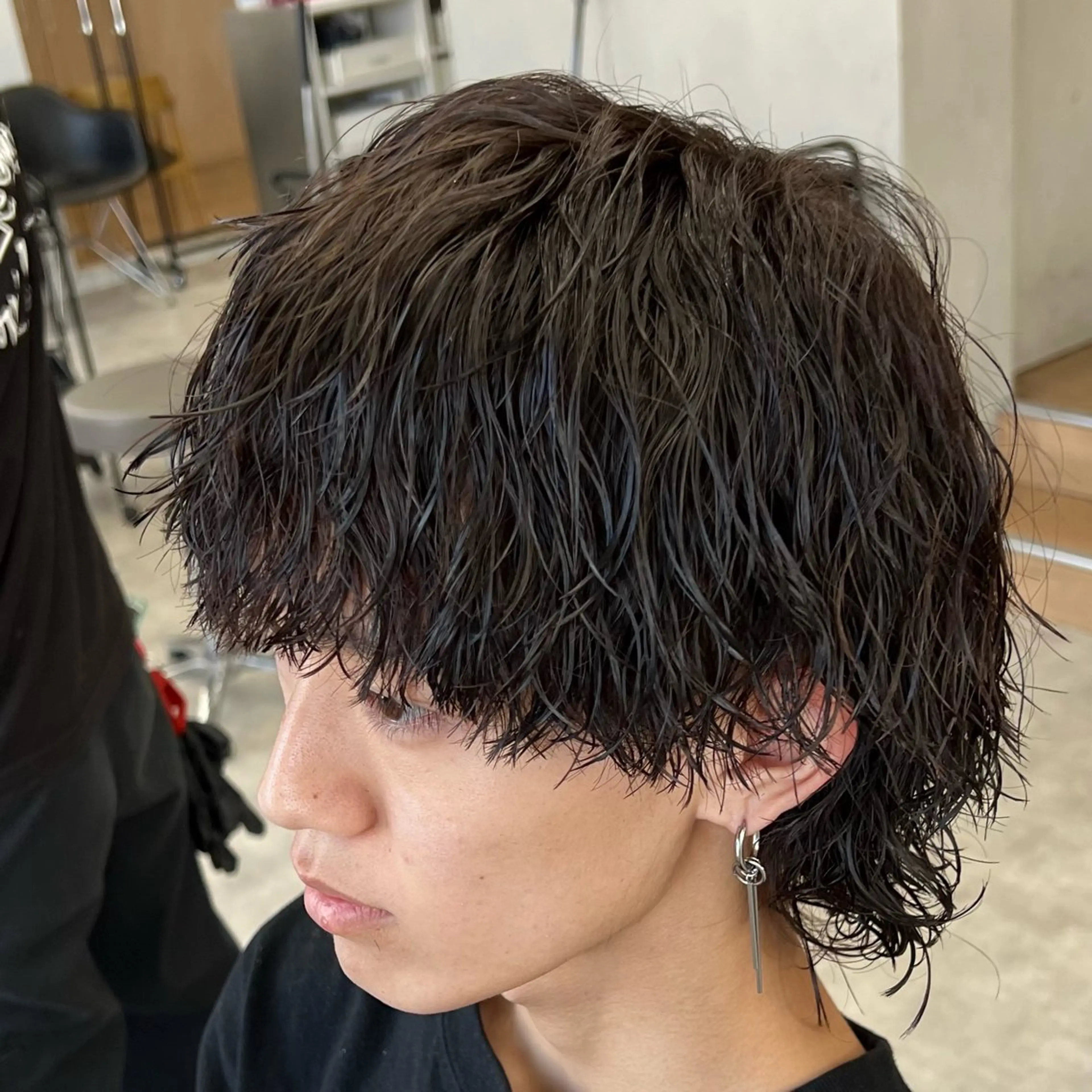 ミディアム パーマ メンズ カット パーマ メンズパーマ/波巻き 新潟/万代/夏芽🎀のヘアスタイル