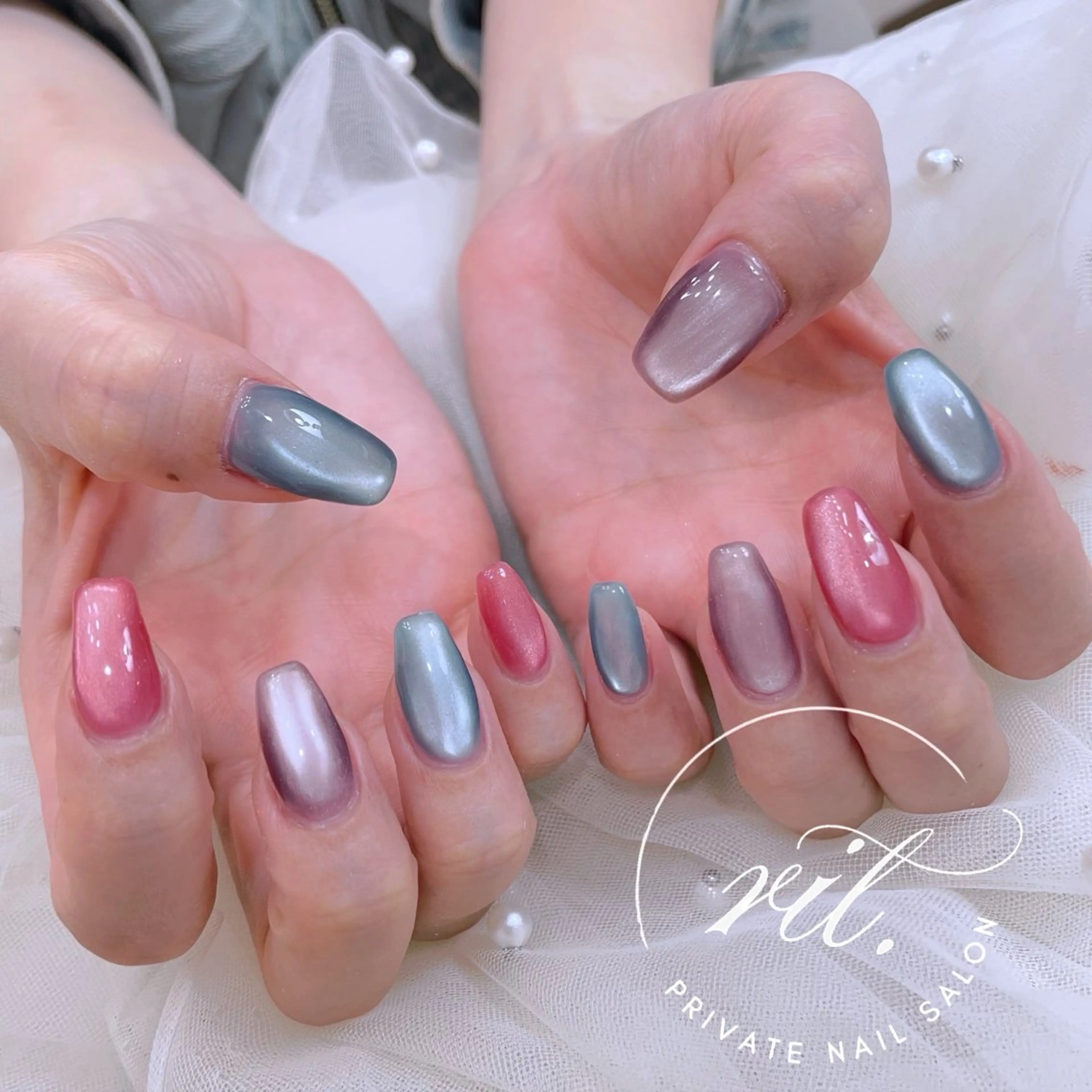 ネイル マグネットネイル ビー玉ネイル ハンドネイル rit. _リットのネイルデザイン