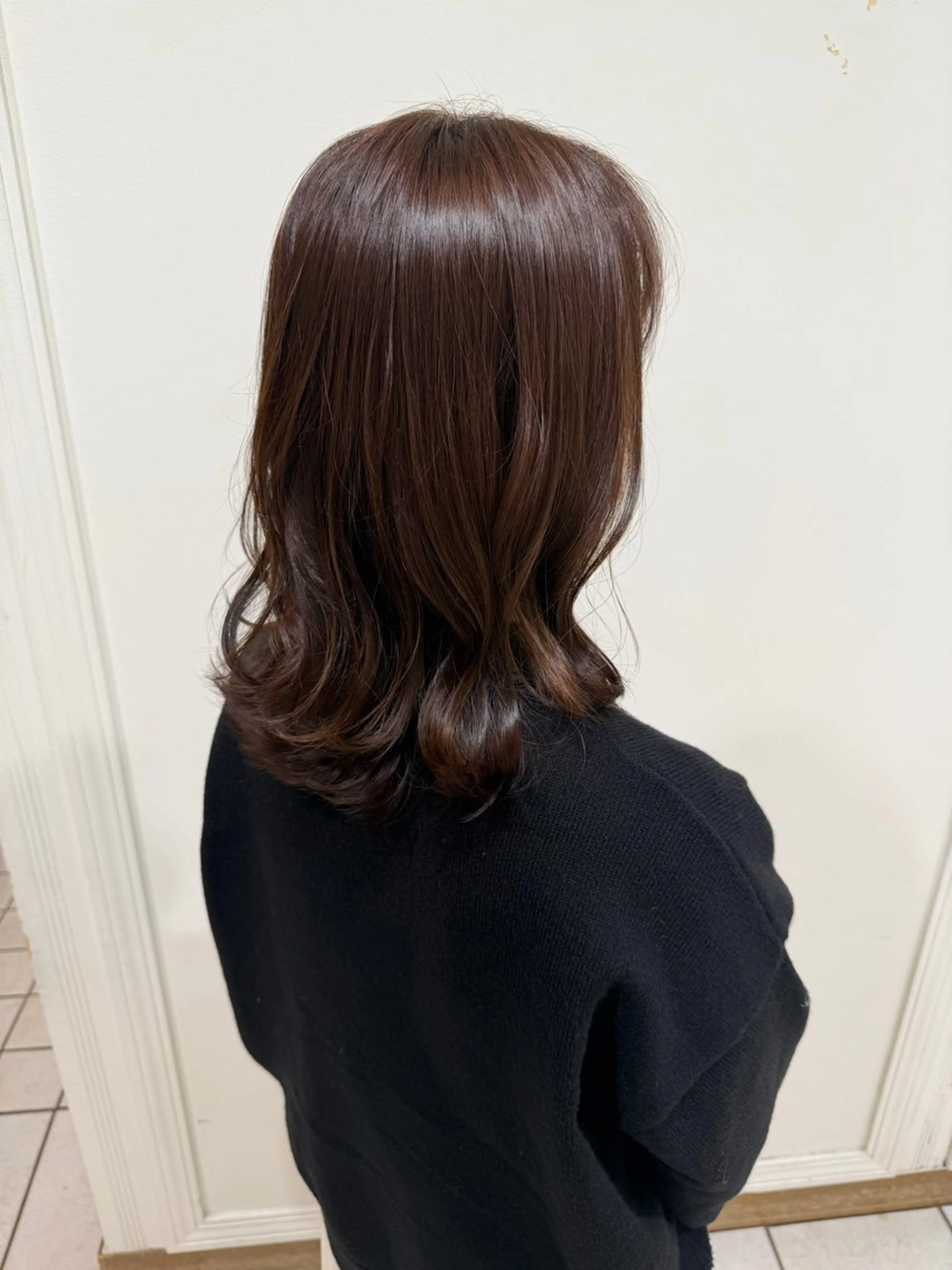 セミロング カラー 片山千晴✨ツヤ髪 ✨顔まわりカット✨のヘアスタイル