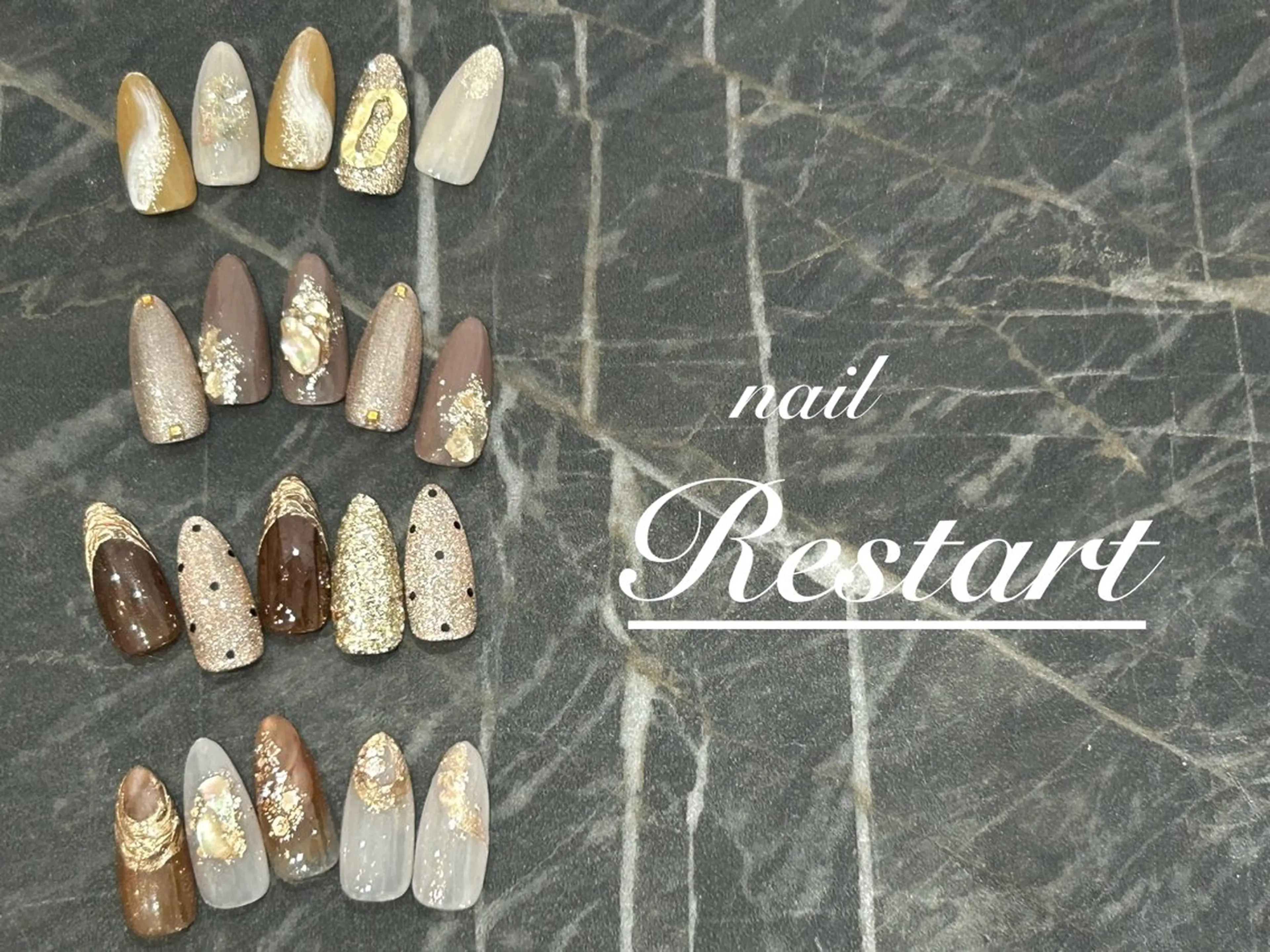 ミディアム ハンドネイル nail Restart所属・Restart YURIのネイルデザイン