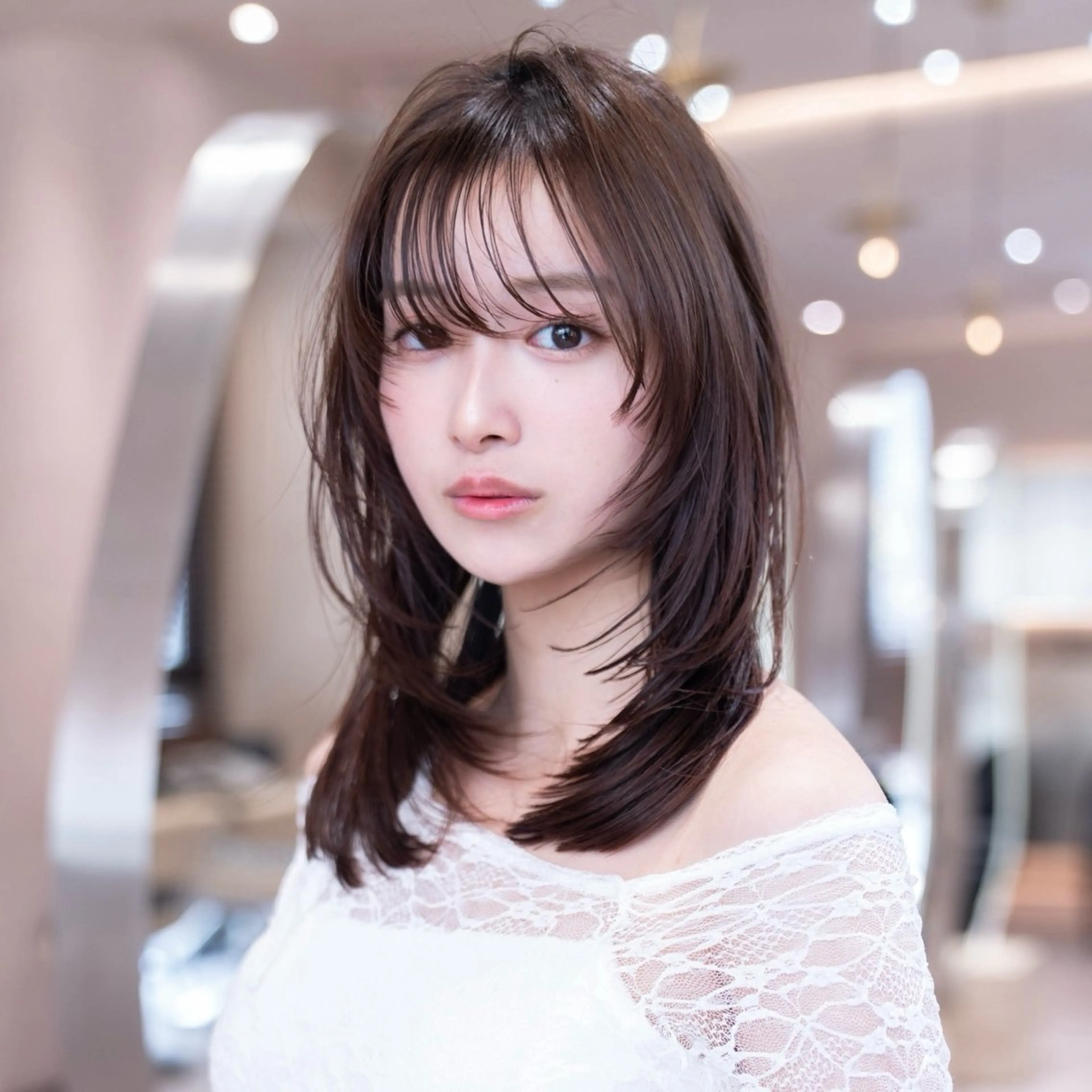 セミロング カット ヘアカラー 美容室 1 HAVANA 渋谷所属・渋谷/韓国レイヤー 顔まわり特化マサキのヘアスタイル