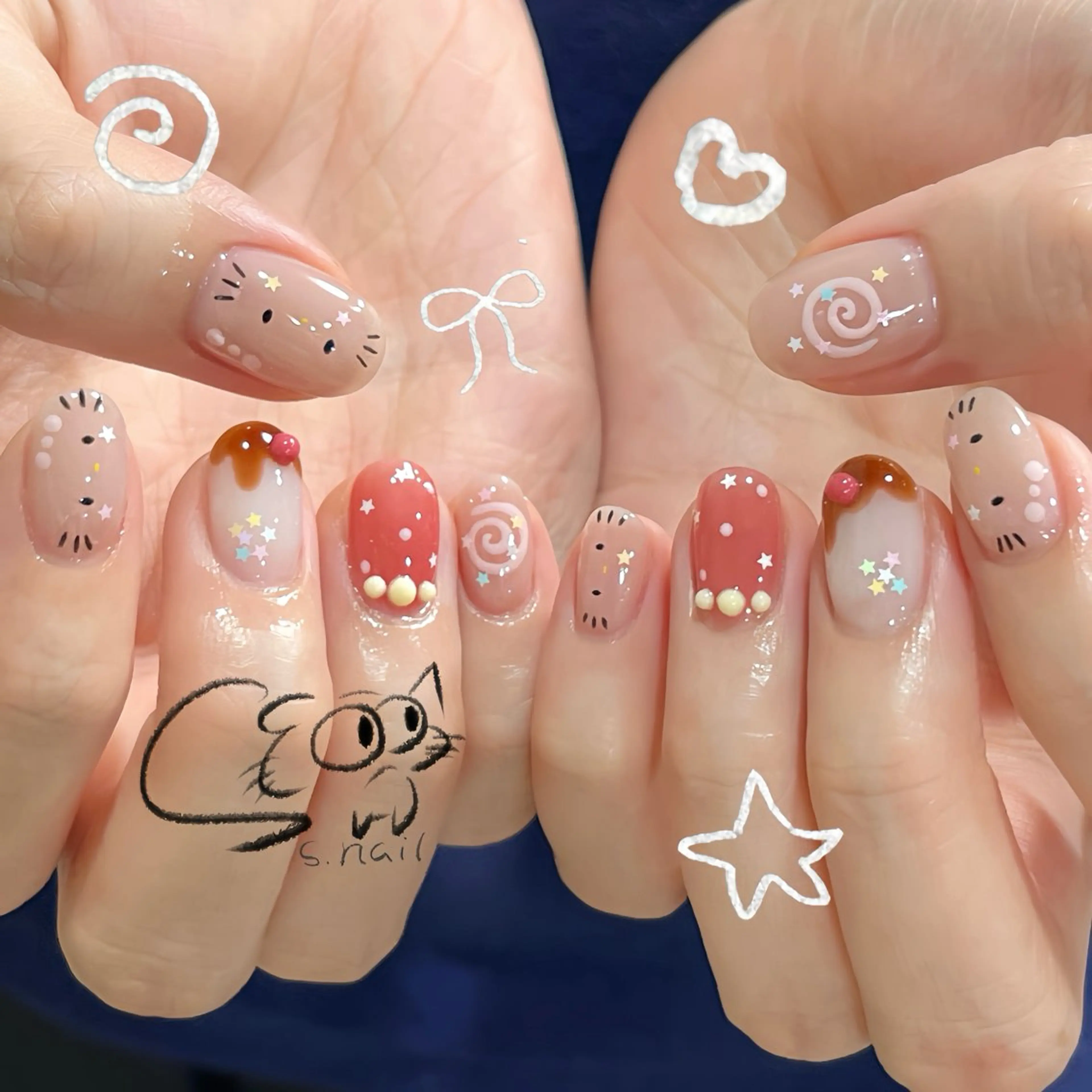 ネイル チークネイル フレンチネイル グラデーション マグネットネイル ワンカラーネイル ハンドネイル S.nail所属・S.nail _のネイルデザイン