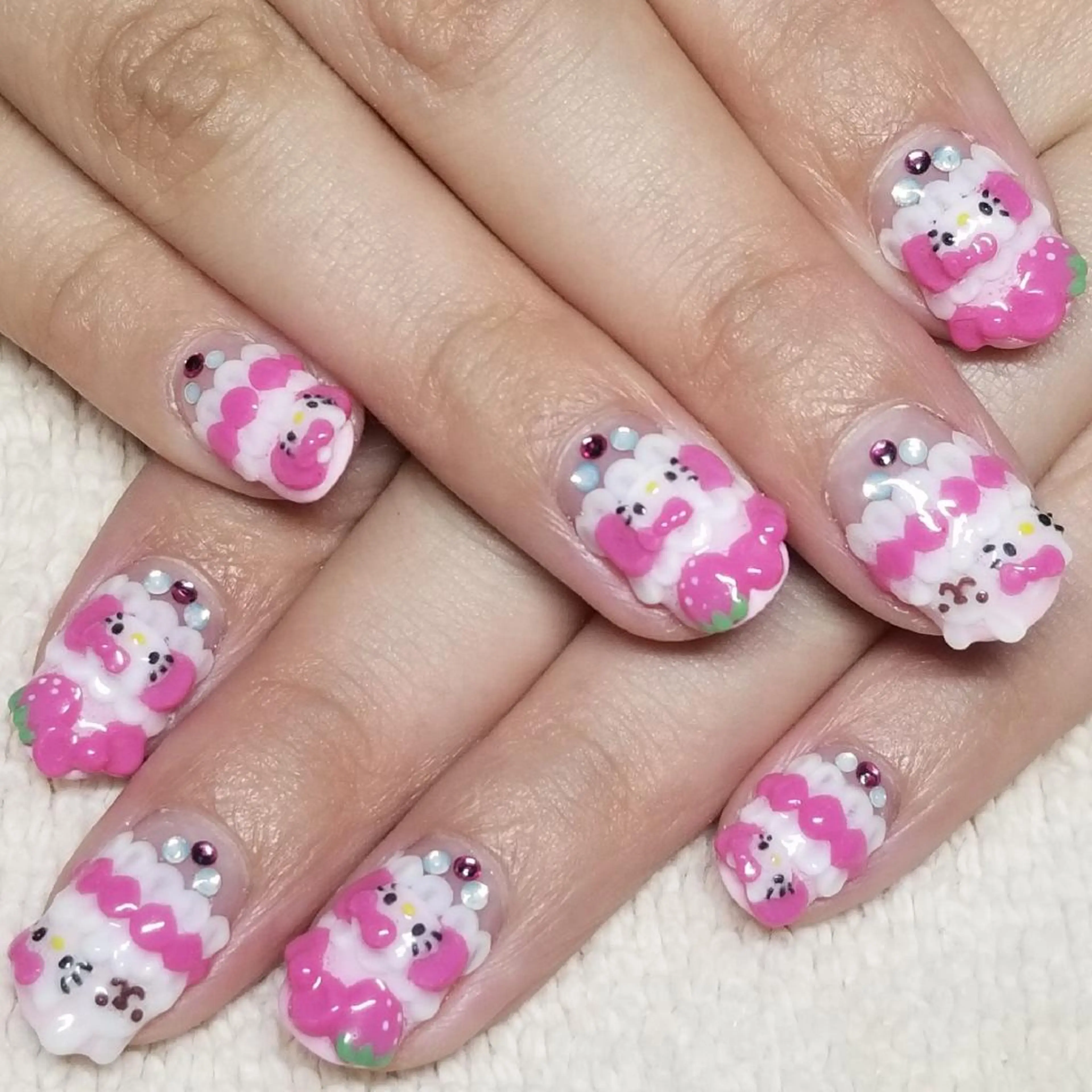 ネイル レース ピンク 春ネイル ハンドネイル よしだ ひろきのネイルデザイン