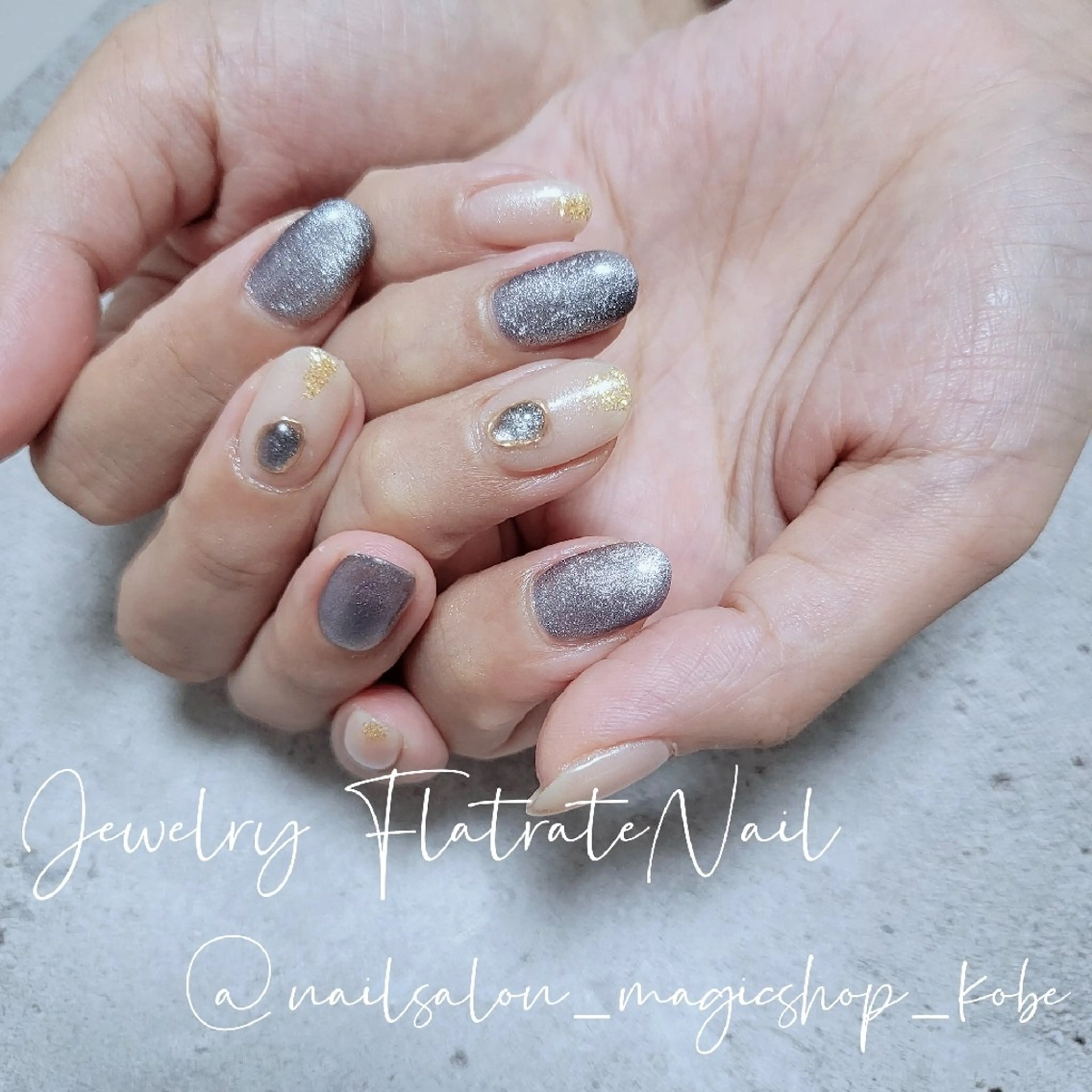 ネイル アートネイル ブルー クリアネイル ジェルネイル マグネットネイル ハンドネイル Nailsalon MagicShopのネイルデザイン