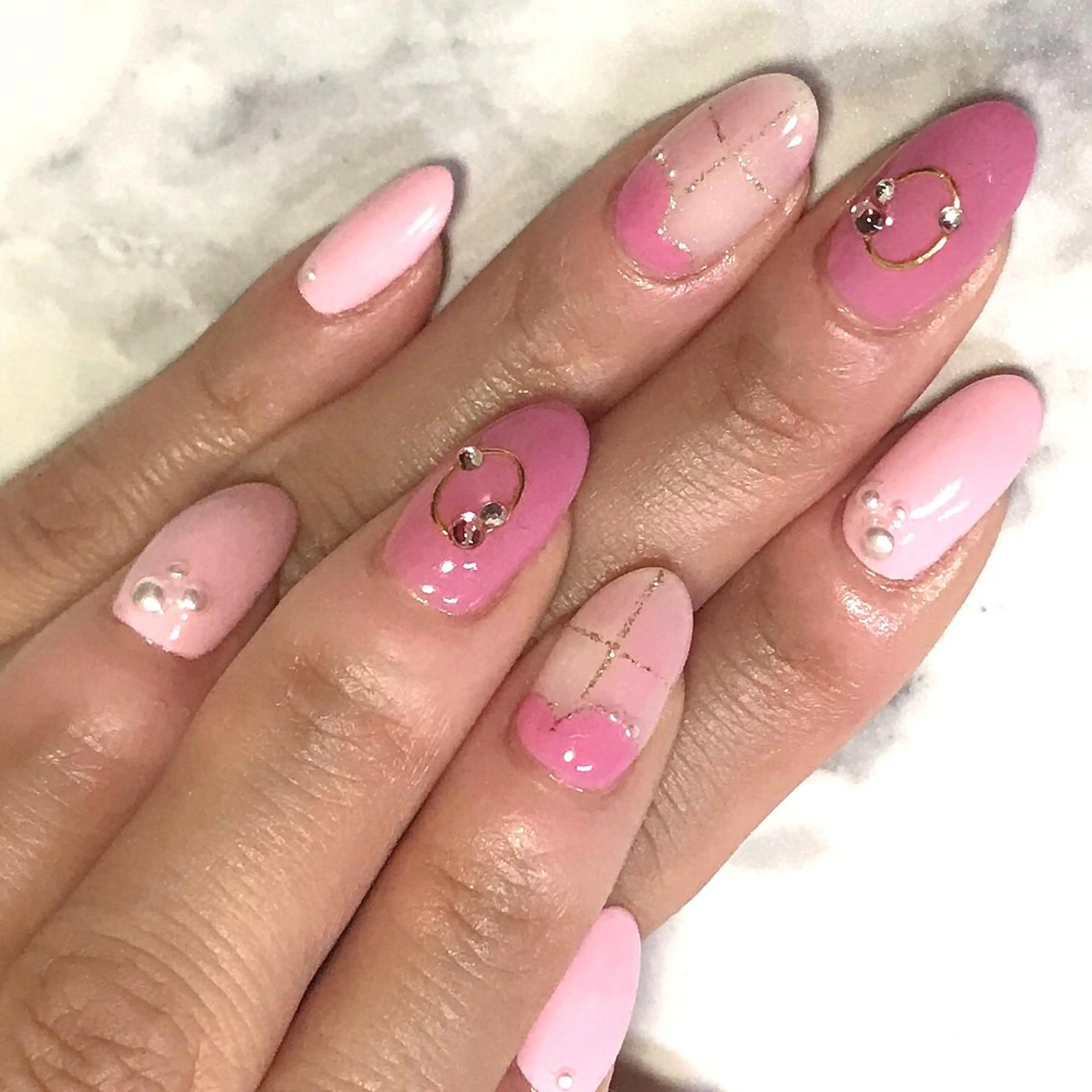 ネイル ハート ステラ marikominoのネイルデザイン